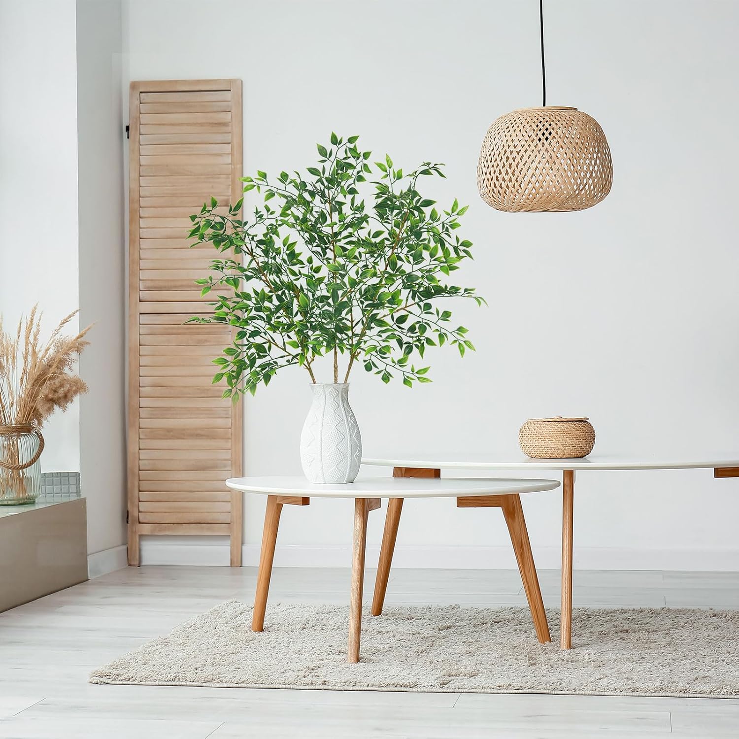 Srifoliage Artificial Plants 3PCS 31 Inch Faux Greenery Stems for Vase Decor Home Office Garden Decor