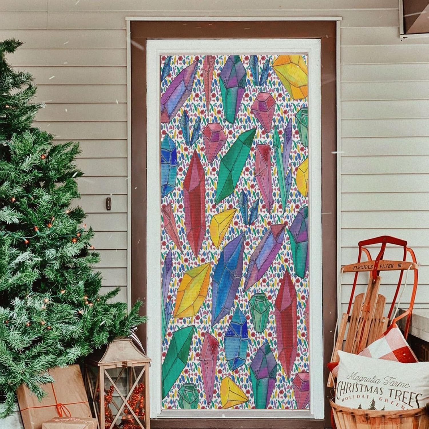 Susiyo Watercolor Halloween Door Cover 32x79 in