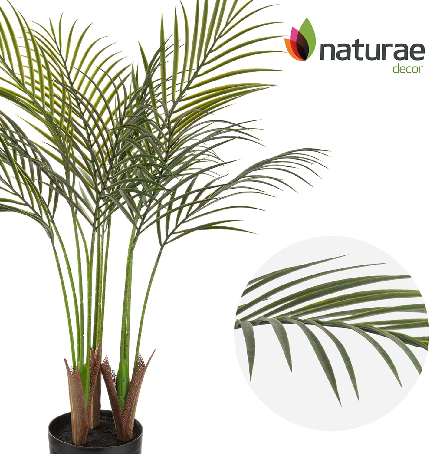 Naturae Decor Areca Palm Artificial Plant - 47-Inch UV Resistant Floor Plant