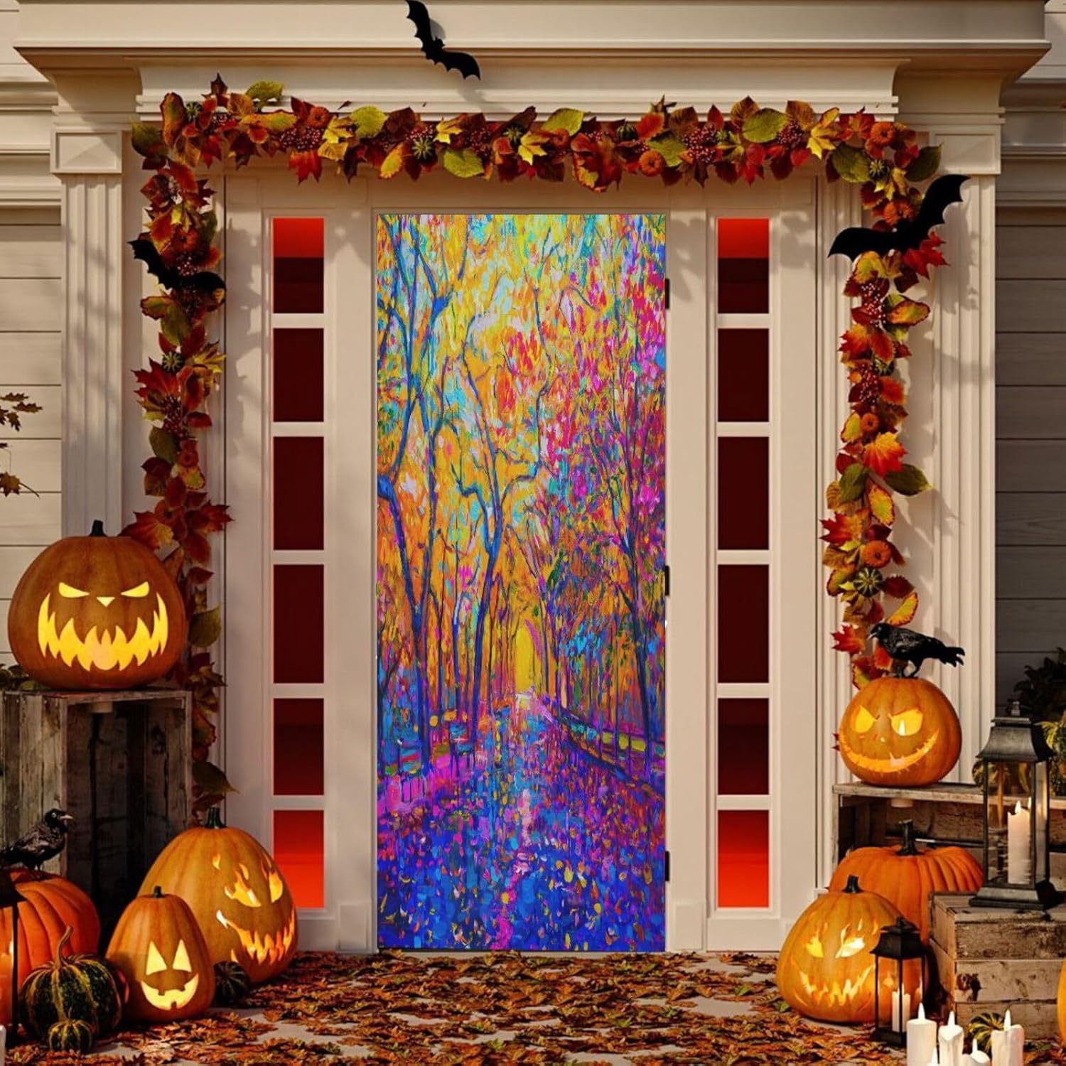 Susiyo Autumn Forest Trees Halloween Door Cover