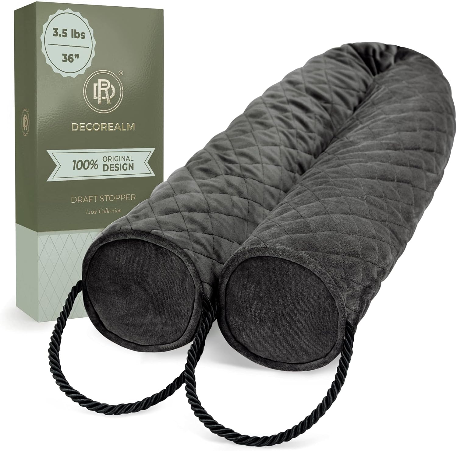 DECOREALM Under Door Draft Stopper 35 lb Weighted Velvet Covered