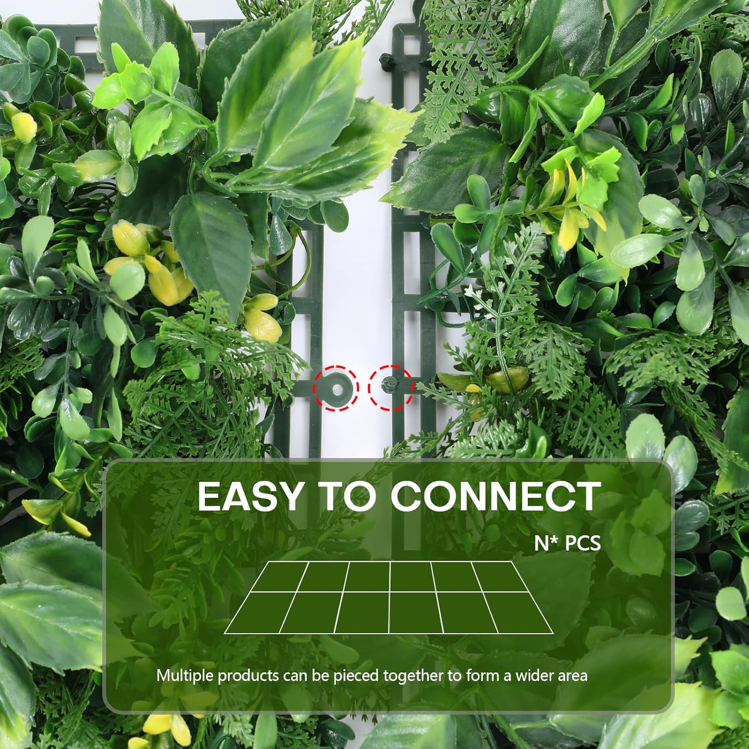 Boshen Artificial Grass Wall Panels 6PCS 10x10 Inch Boxwood Hedge Decor for Indoor Outdoor Party Wedding Backyard