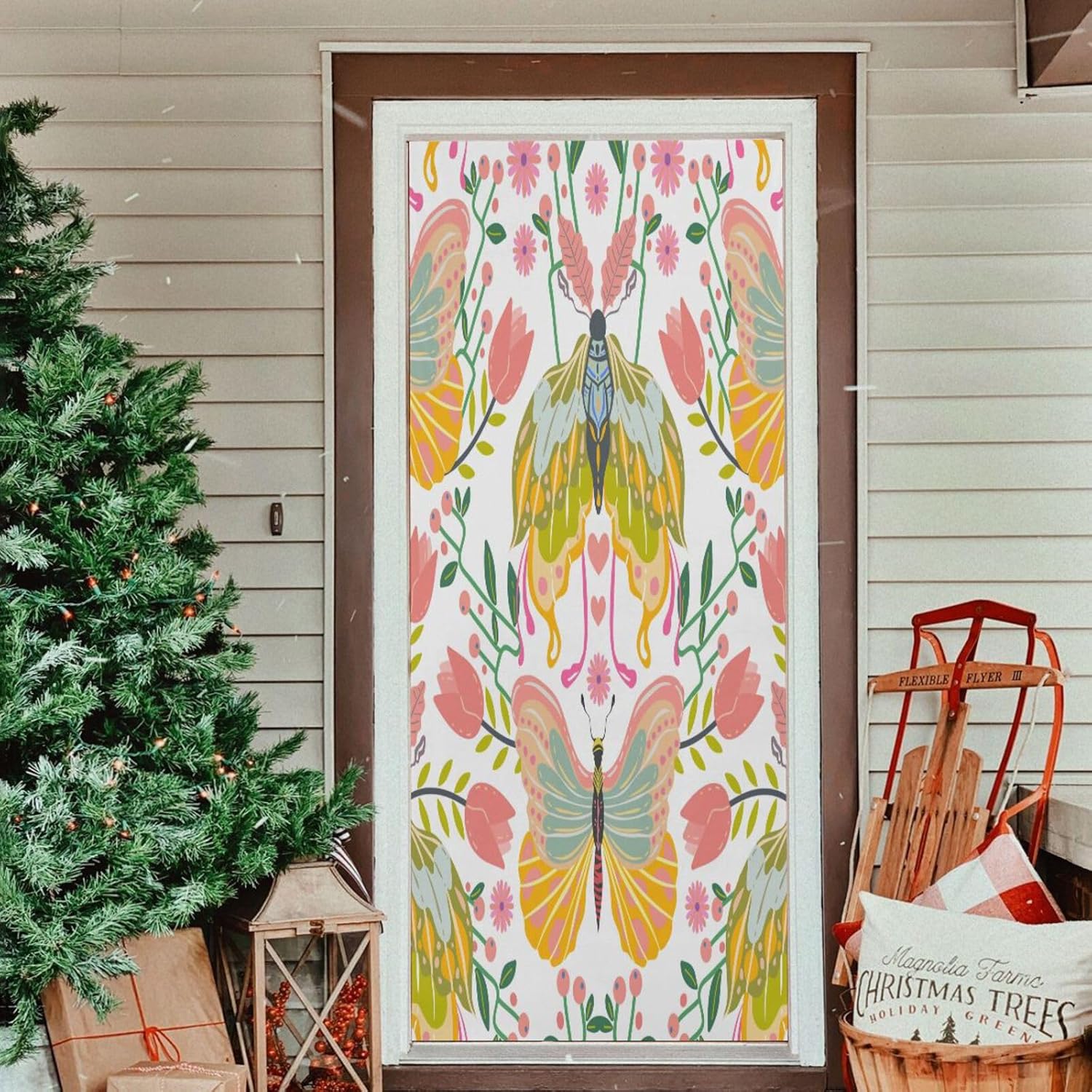 Susiyo Butterfly Halloween Door Cover 32x79 in