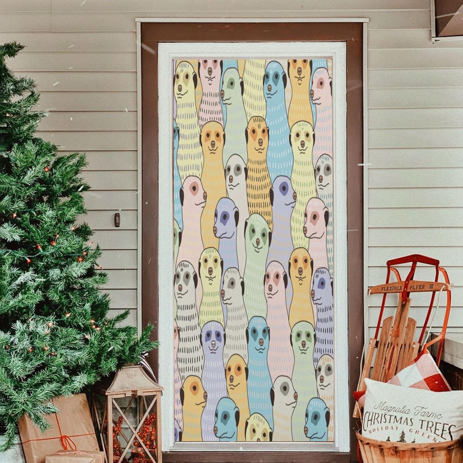 Susiyo Cute Meerkats Halloween Door Cover