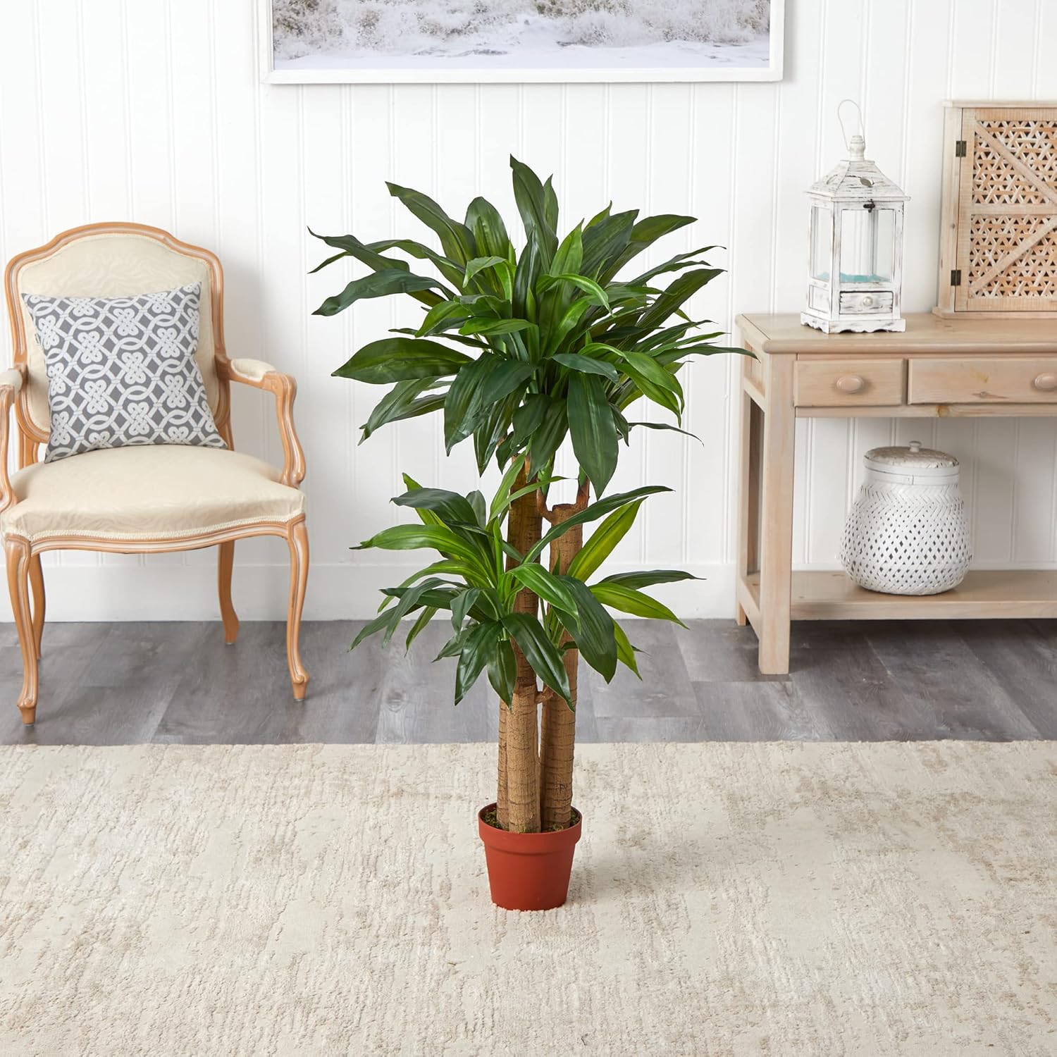Nearly Natural 4ft Corn Stalk Dracaena Silk Plant