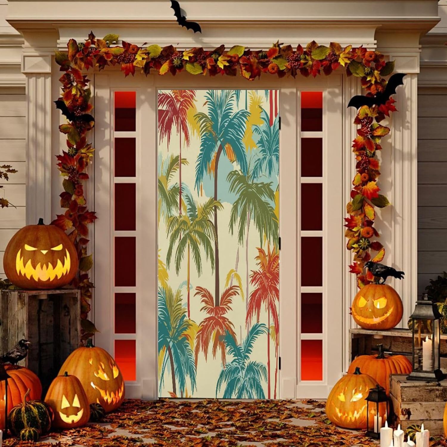 Susiyo Hawaii Palms Halloween Door Cover