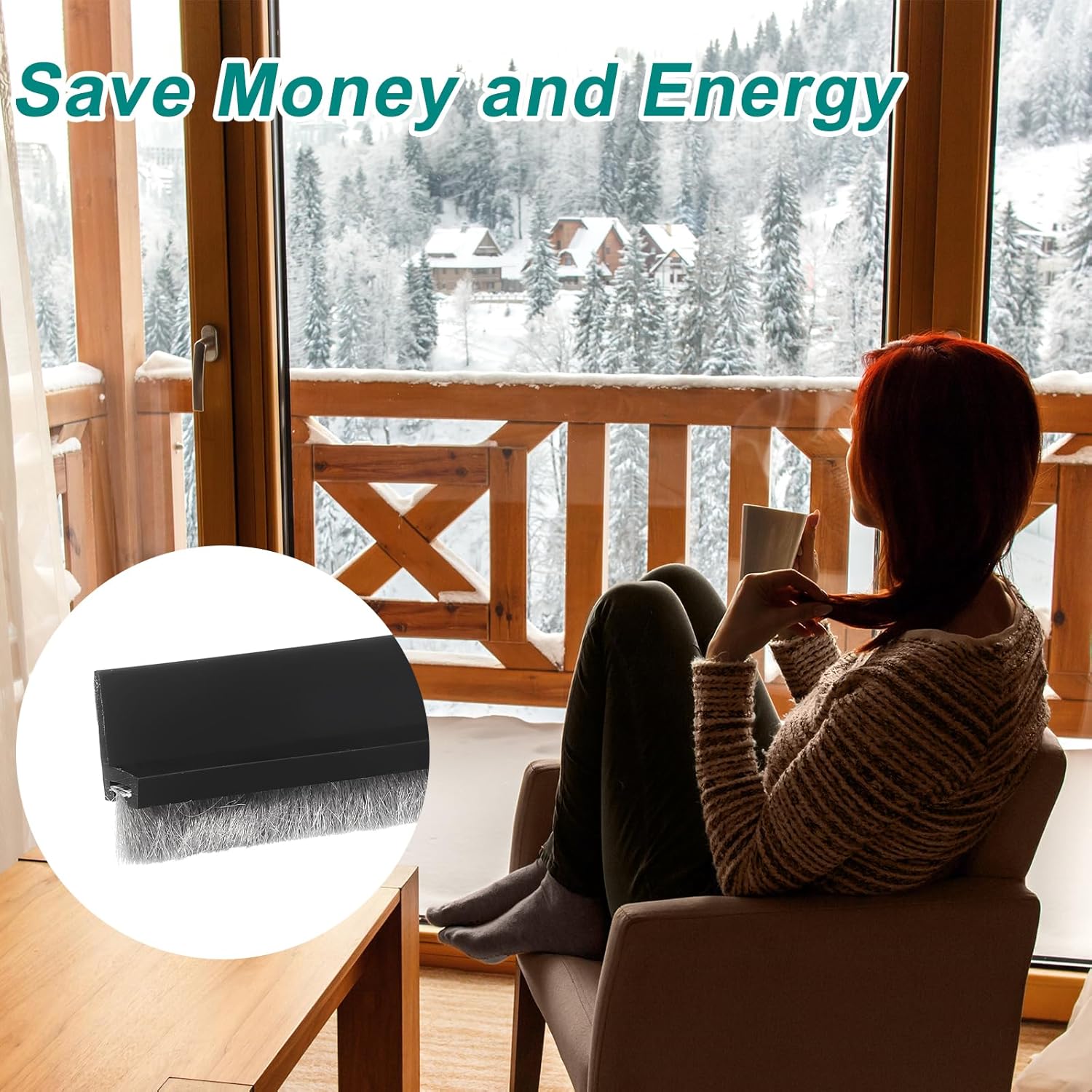 Uxcell 2 Pcs Door Sweep with Self Adhesive Black