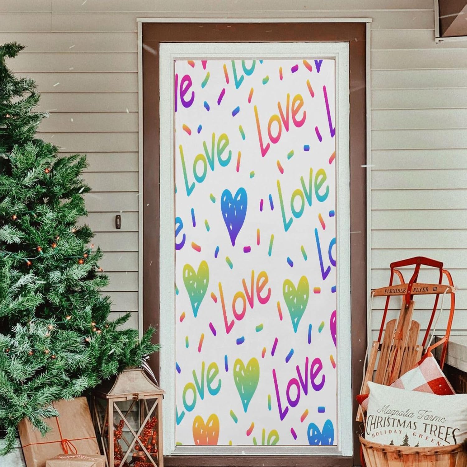 Susiyo Abstract Rainbow Halloween Door Cover 1