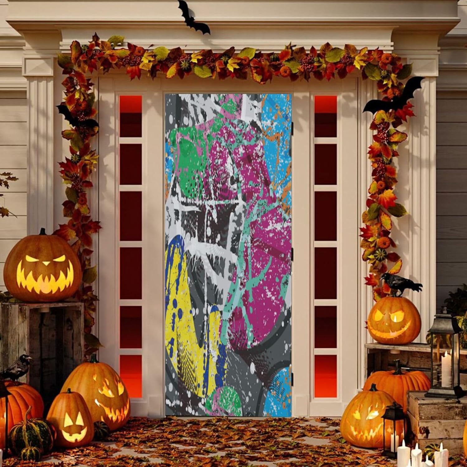 Susiyo Halloween Door Cover Stretch Fabric Decor
