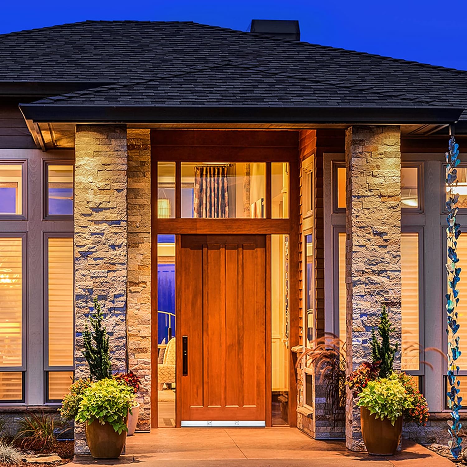 Aluminum Door Draft Stopper 36 Inch Metal Sweep Bottom Seal Strip Noise Blocker with Rubber Sweep Black