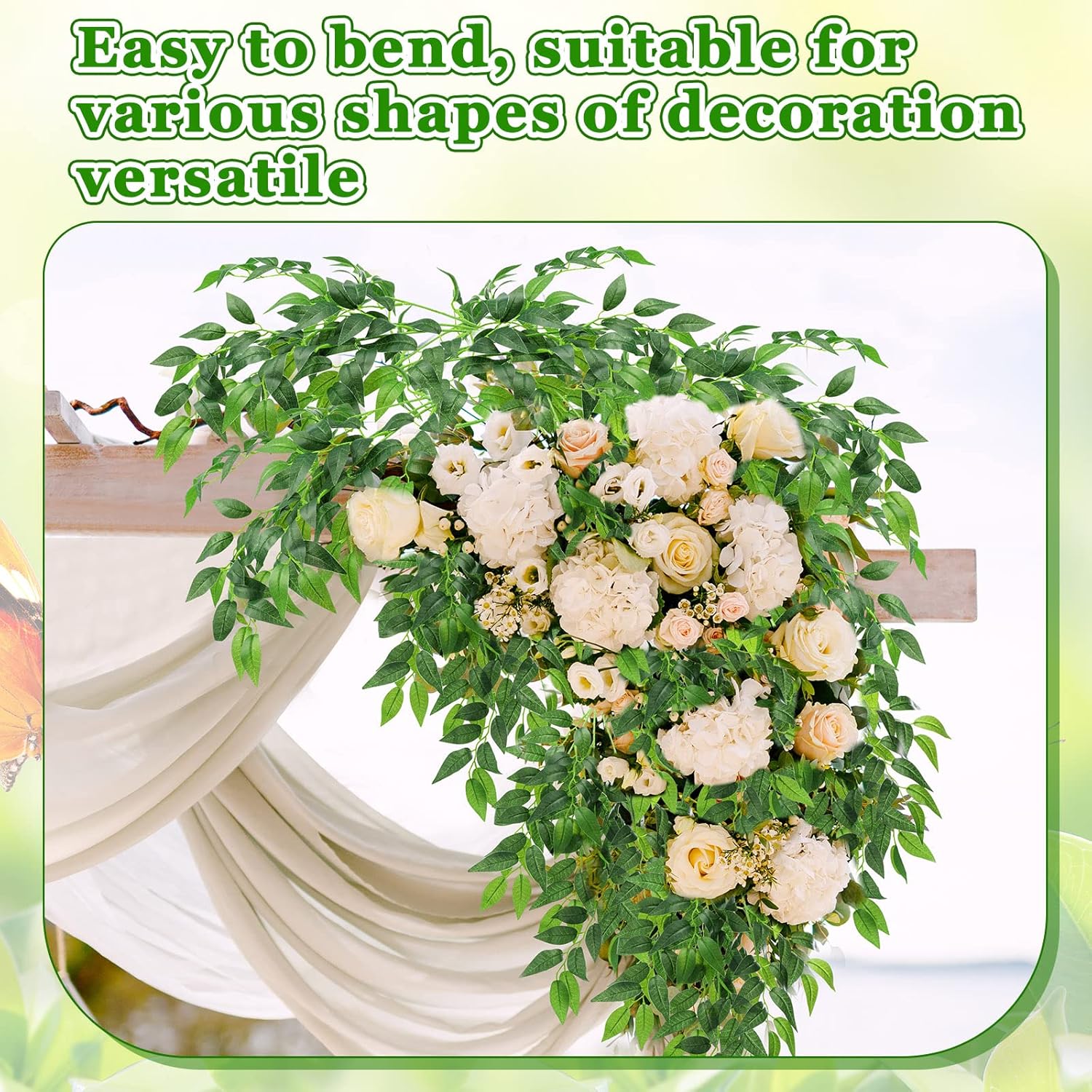 Xinnun 100 Pcs Artificial Italian Ruscus Greenery Stems