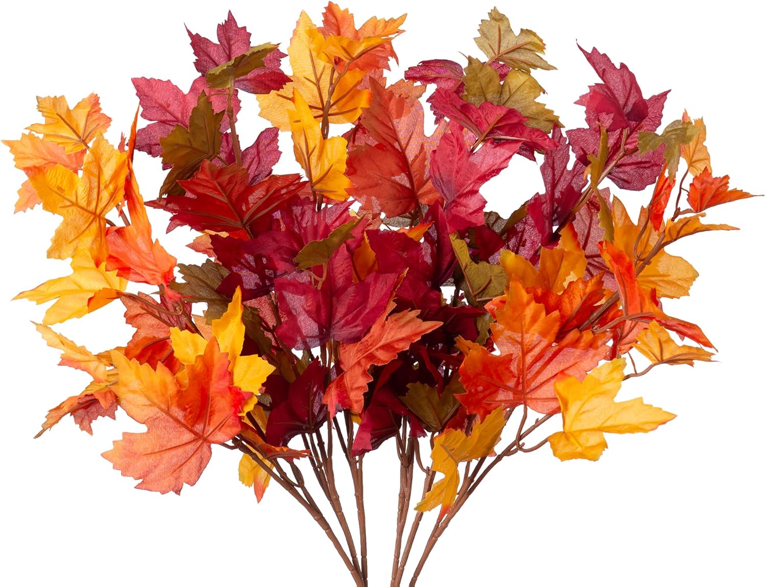 6 Pcs Artificial Maple Leaves Stems for Fall Decor