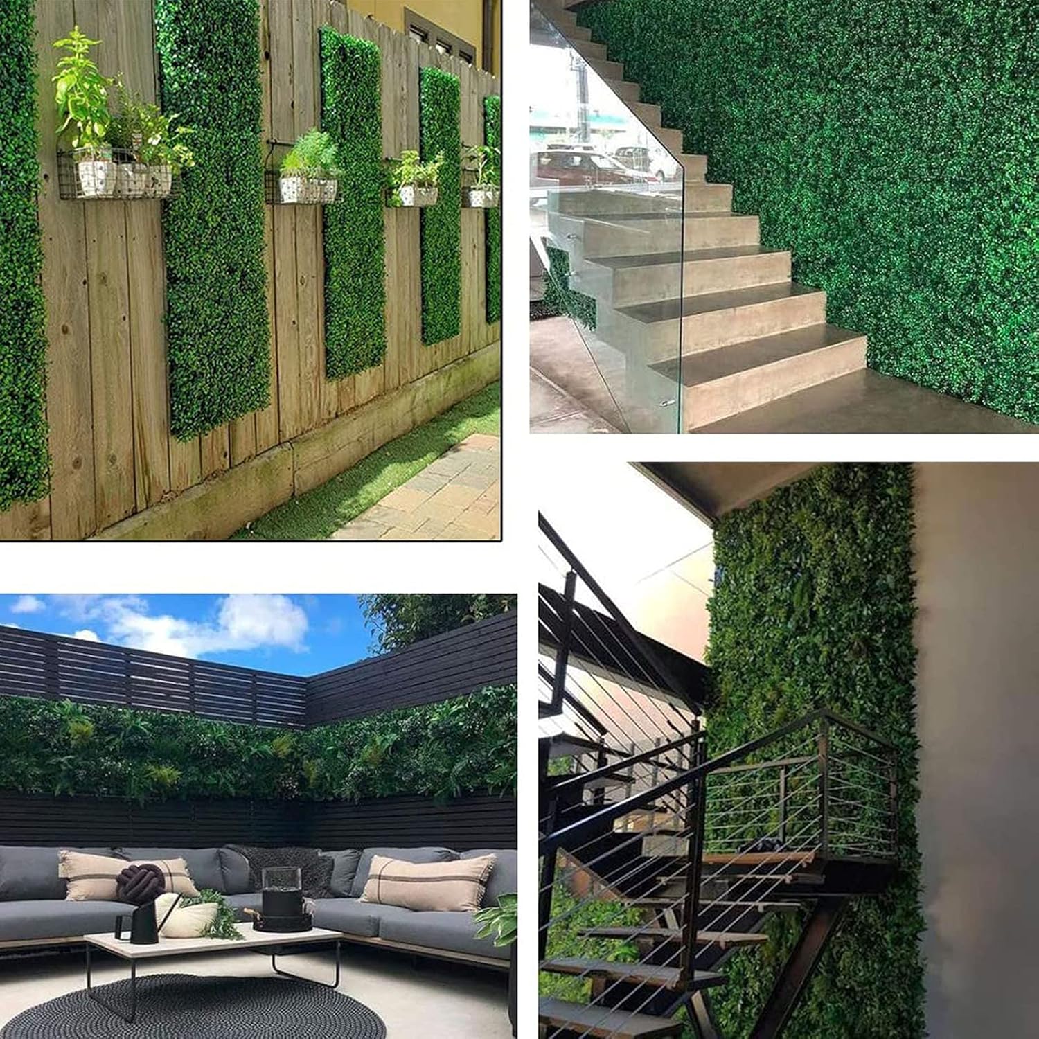 Faux Boxwood Hedge Panels 24pcs for Indoor and Outdoor Decor