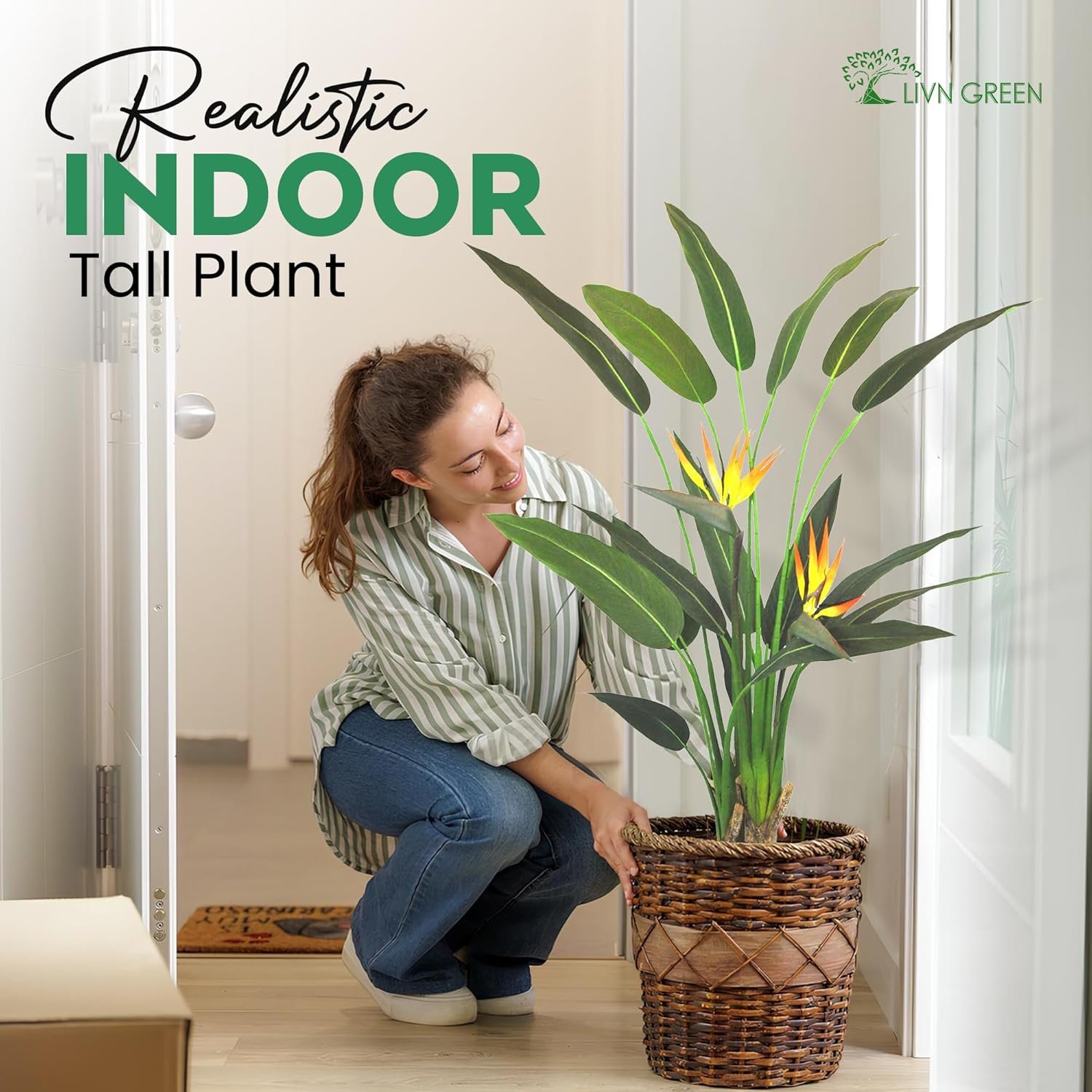 LIVN GREEN Bird of Paradise Artificial Plant 140cm