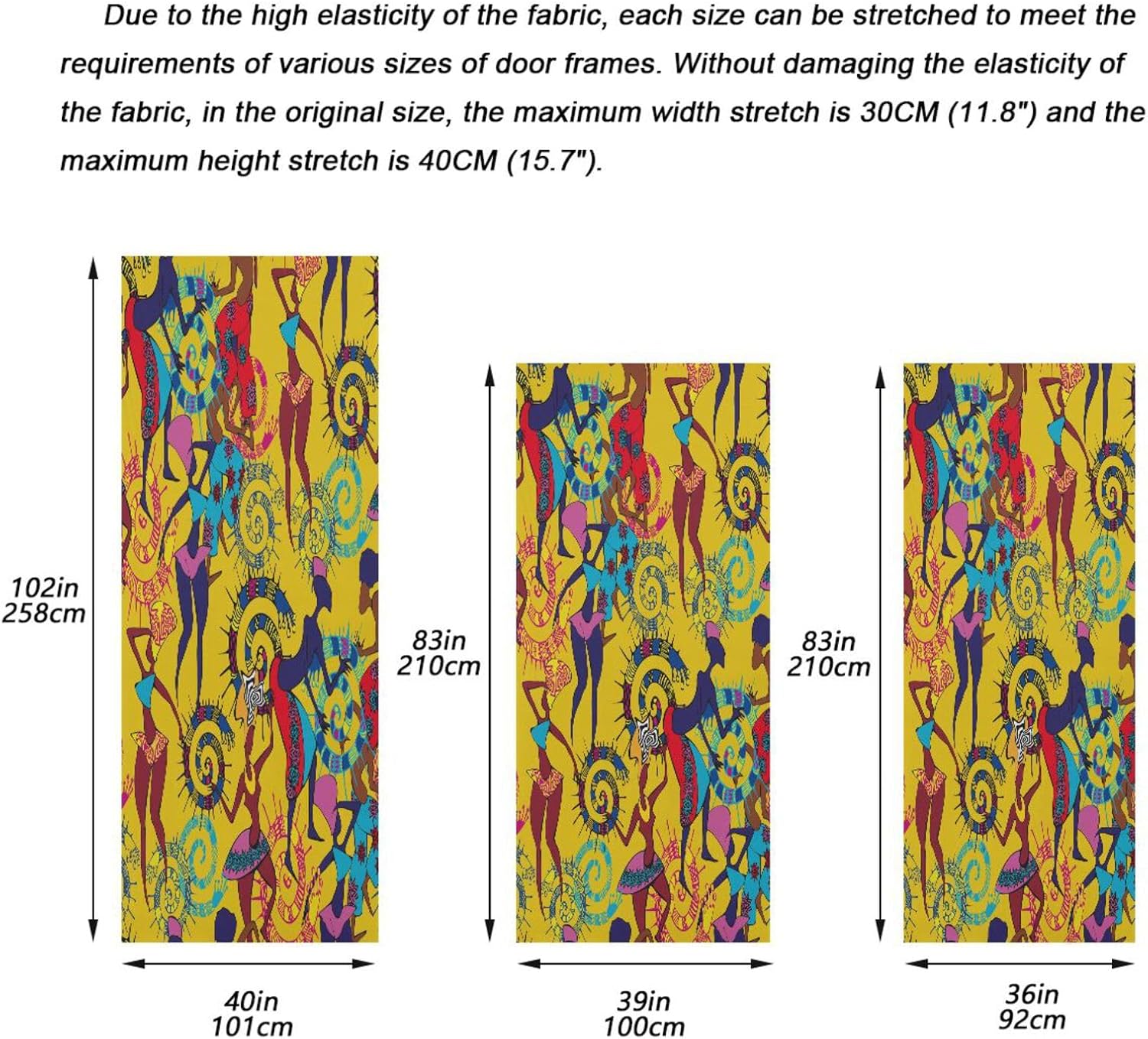 Susiyo Dancing People Christmas Door Cover 32x79 in