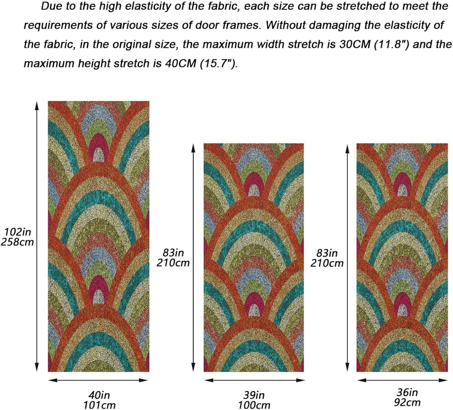 Susiyo Seigaiha Christmas Door Cover Decor 32x79 in