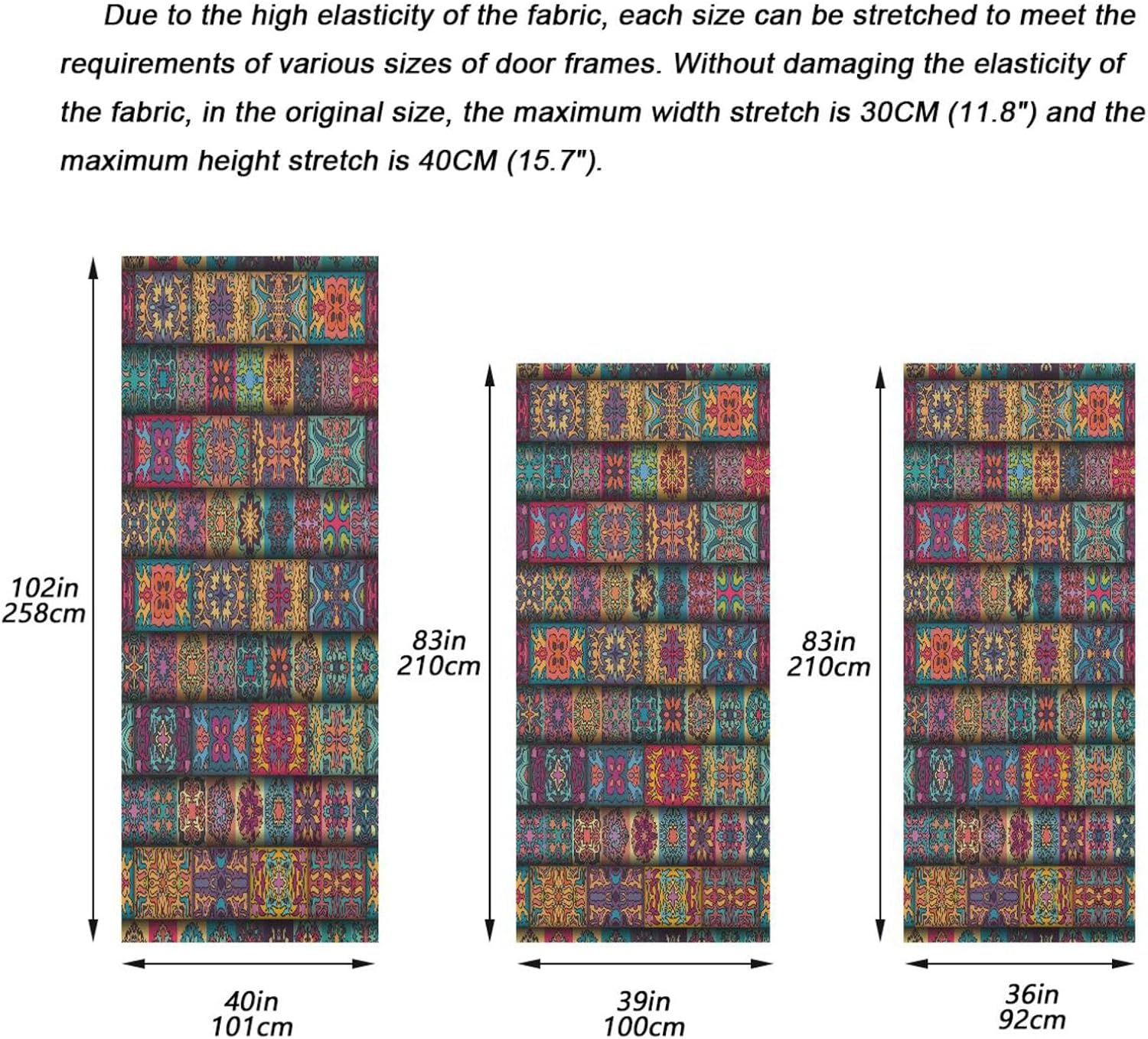 Susiyo Colorful Halloween Door Cover Stretch Fabric 32x79 in