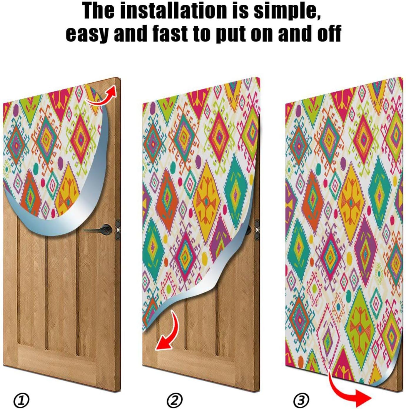 Susiyo Hand Drawn Ethnic Halloween Door Cover 32x79in
