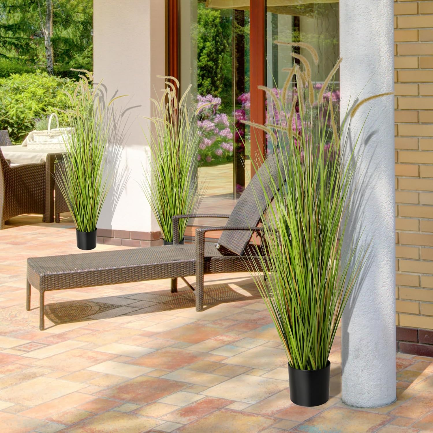 KOL 5ft Artificial Horsetail Reed Grass Plant in Pot