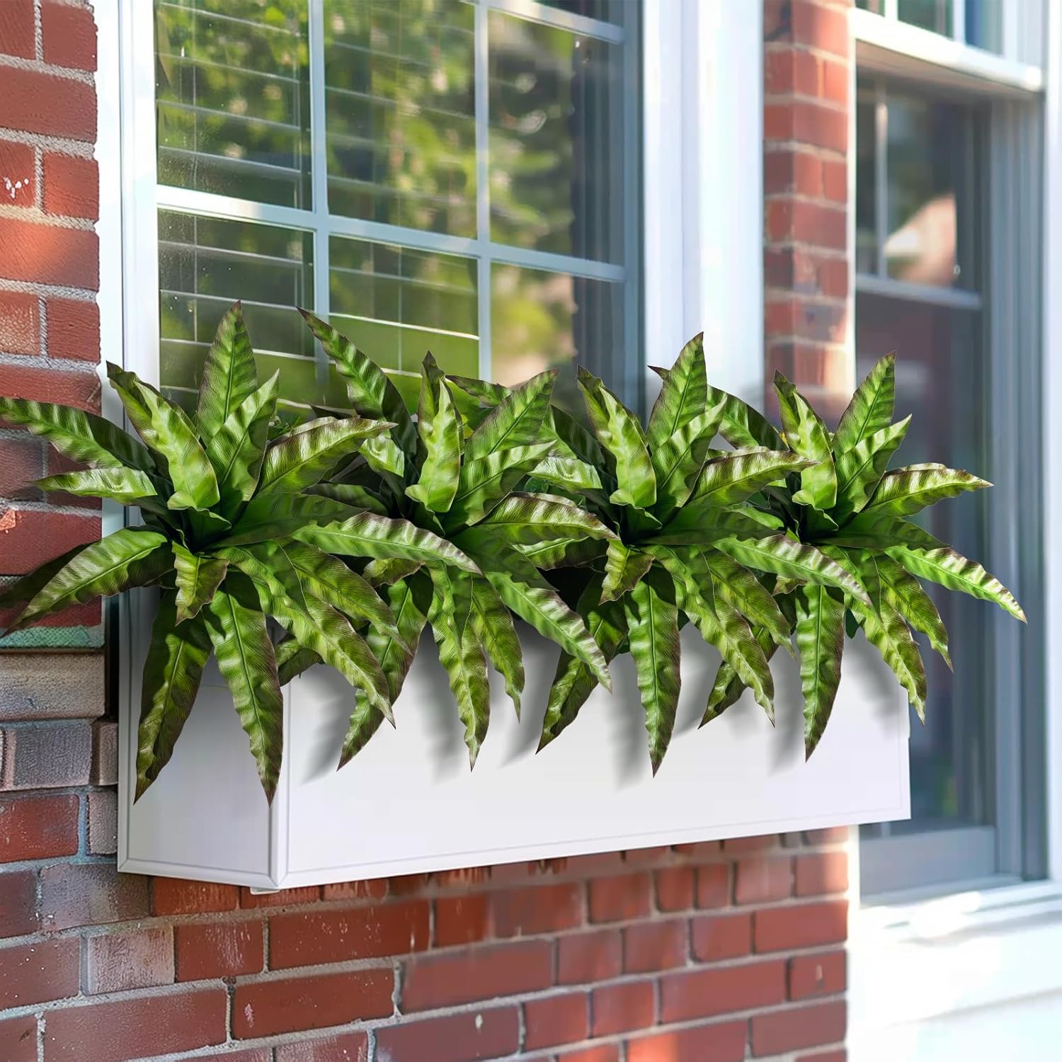 4 Pcs Artificial Greenery Stems Realistic Fake Bird Nest Fern for Home Office Decor