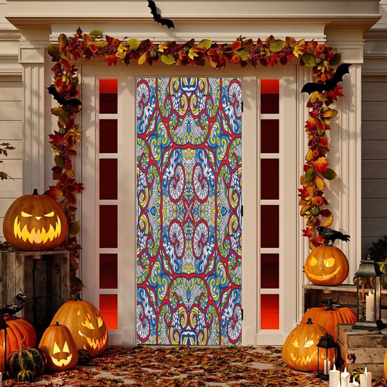 Susiyo Christmas Door Cover Decoration Stretch Fabric 32x79 in
