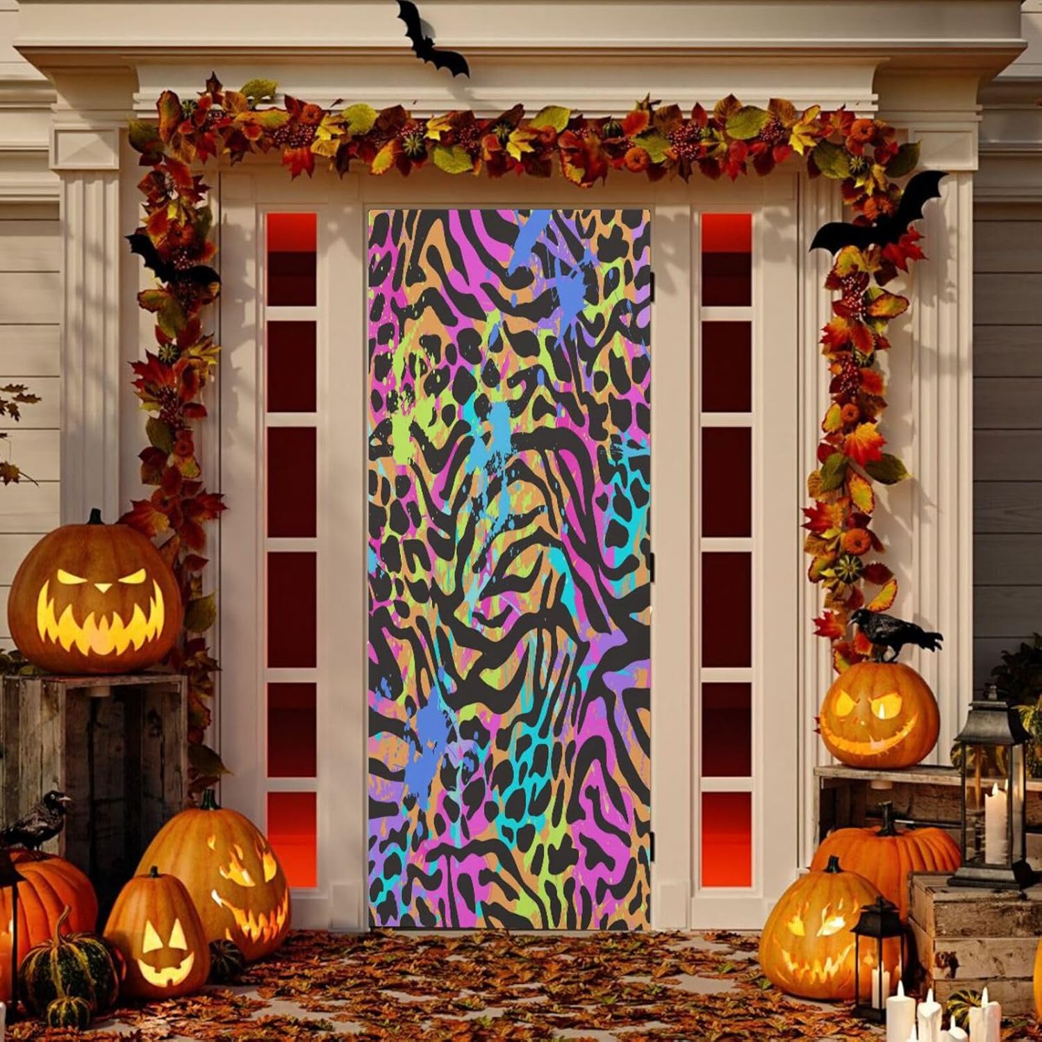 Susiyo Neon Animal Halloween Door Cover 32x79 in