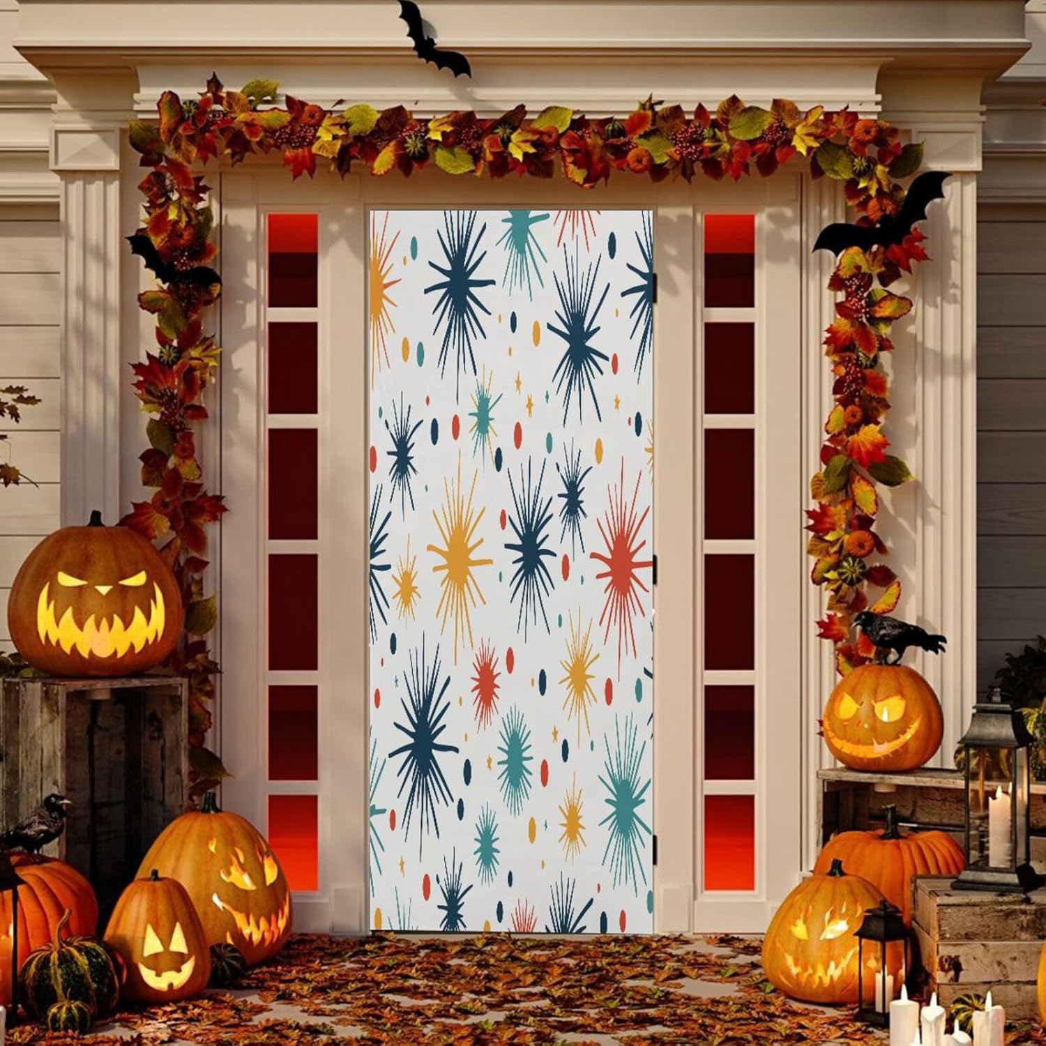 Susiyo Firework Stars Halloween Door Cover 32x79in