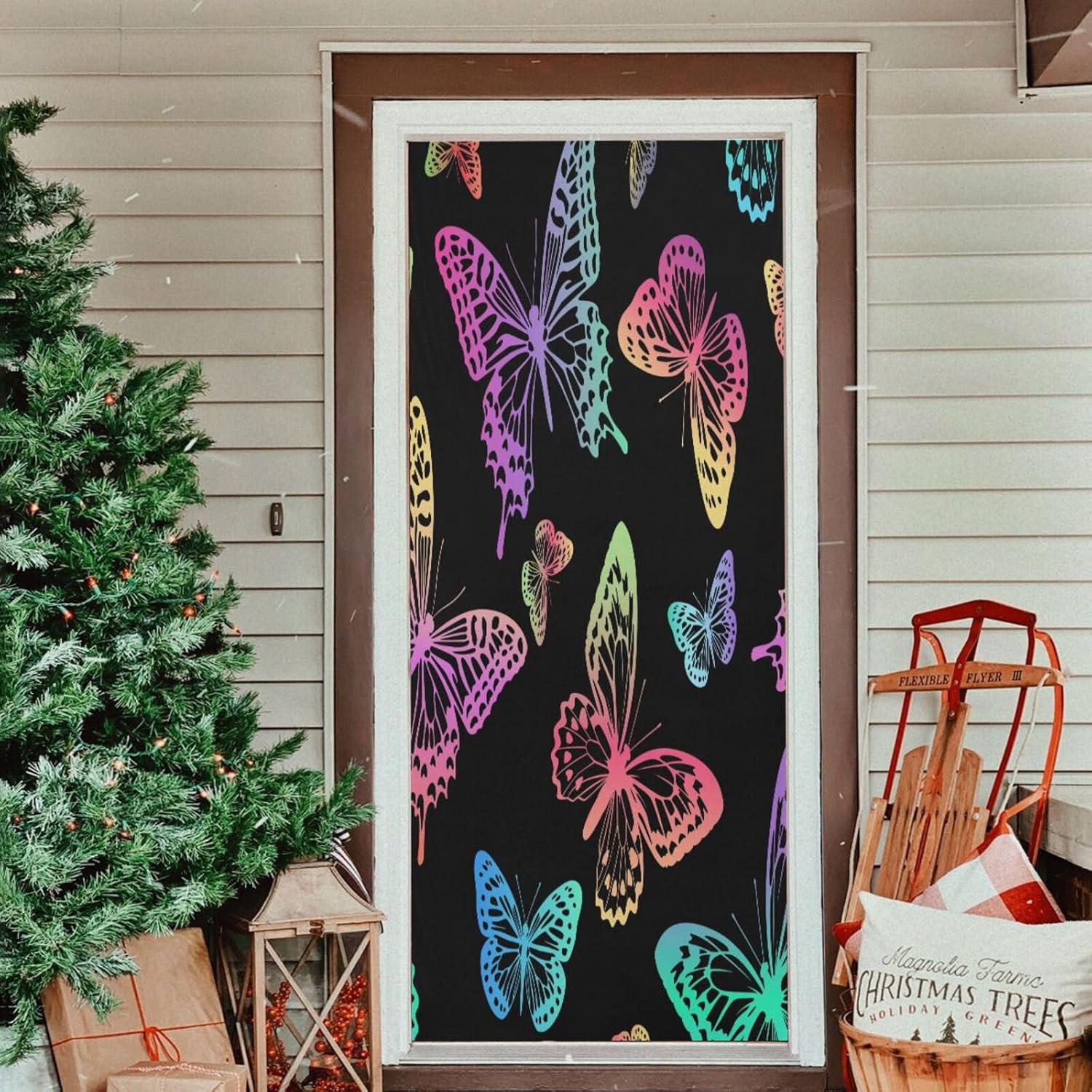Susiyo Glowing Butterfly Halloween Door Cover