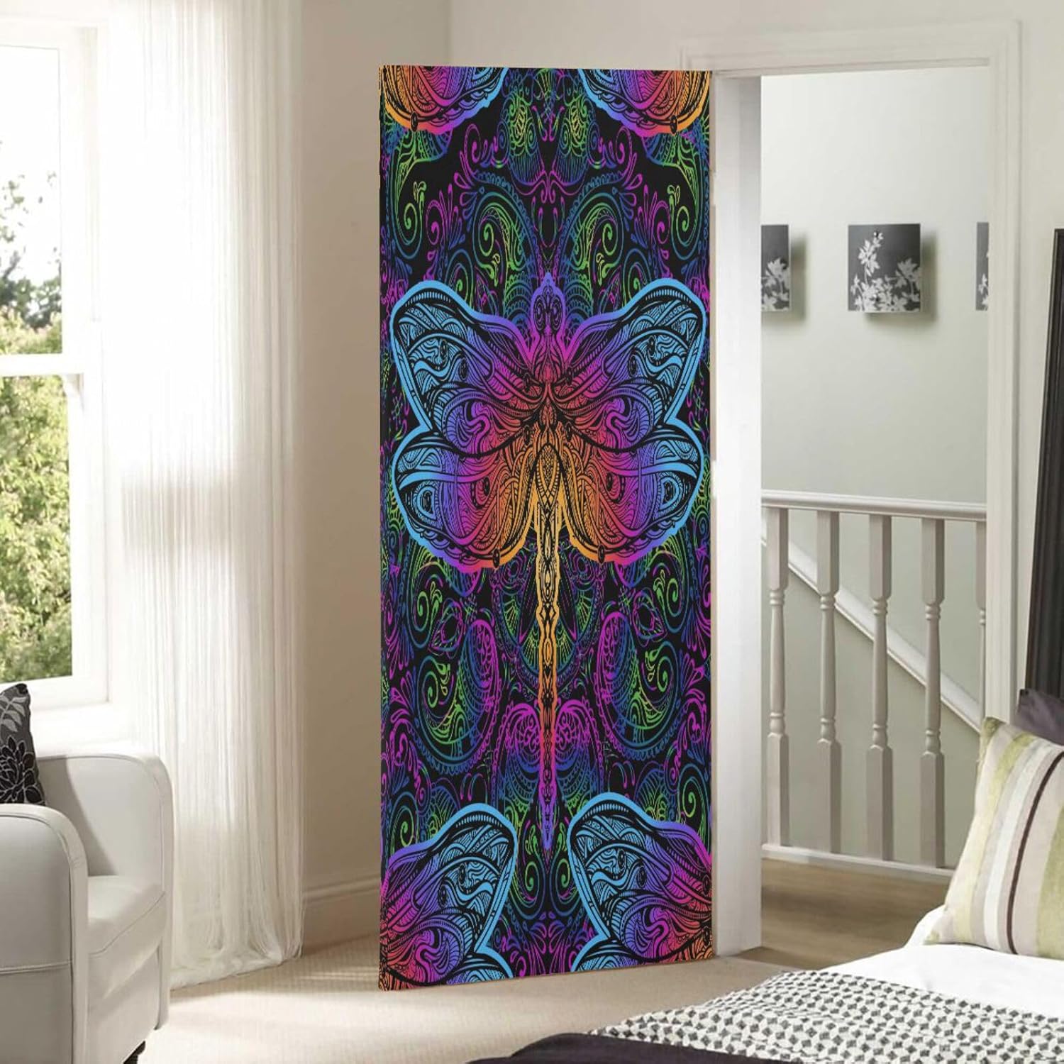 Susiyo Vintage Dragonfly Halloween Door Cover