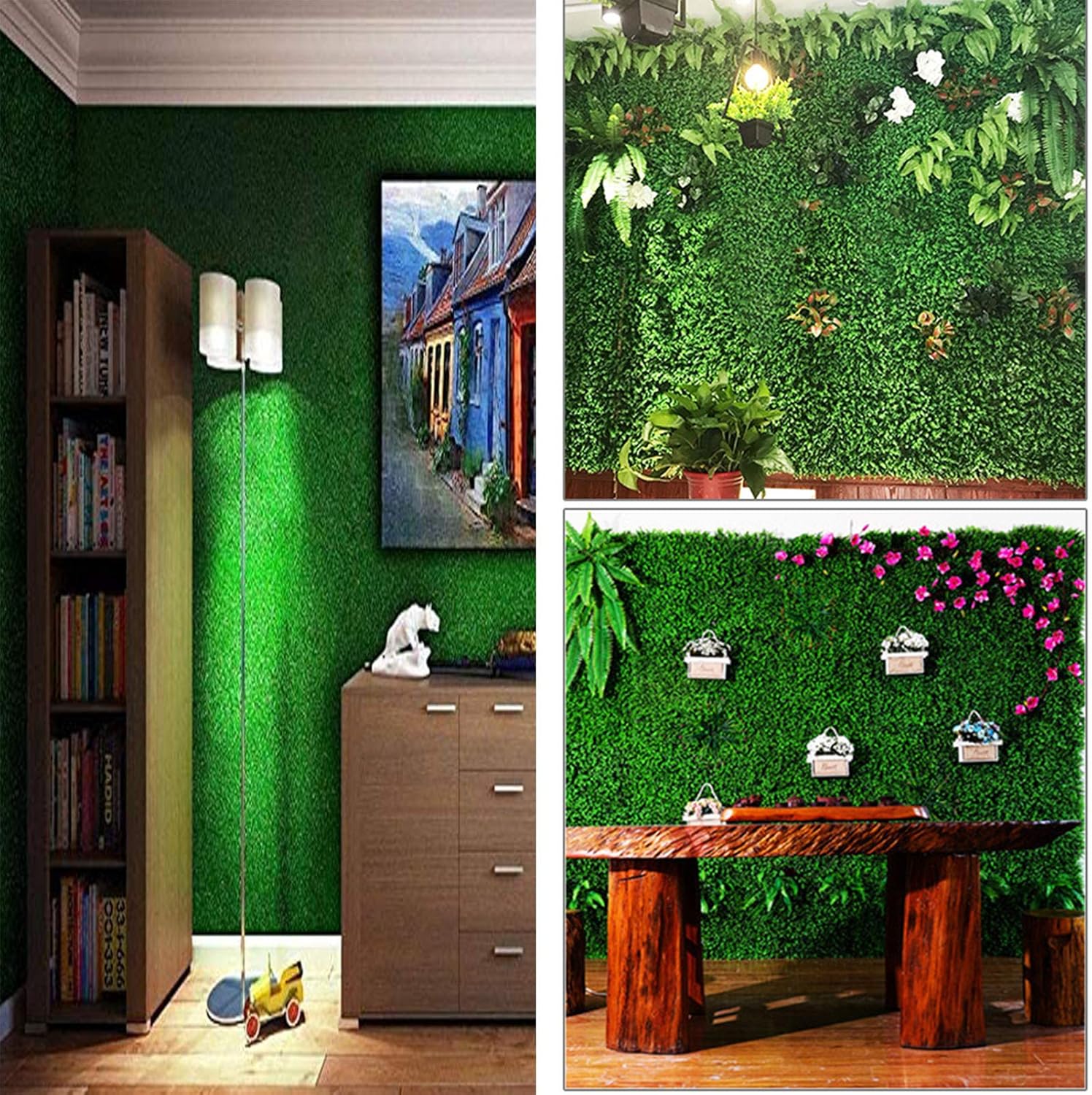 Artificial Boxwood Hedges 4PCS for Privacy and Decor