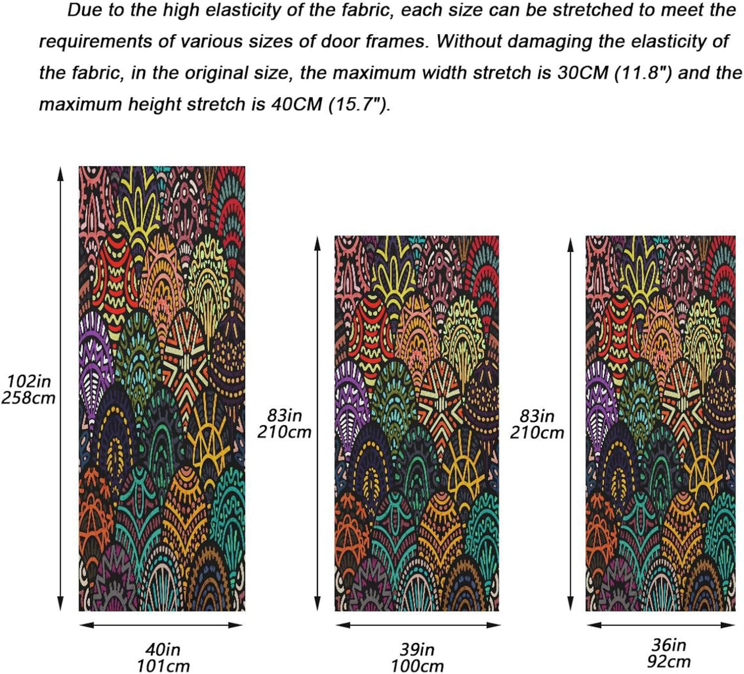 Susiyo Christmas Door Cover with Tribal Motifs Stretch Fabric Decor