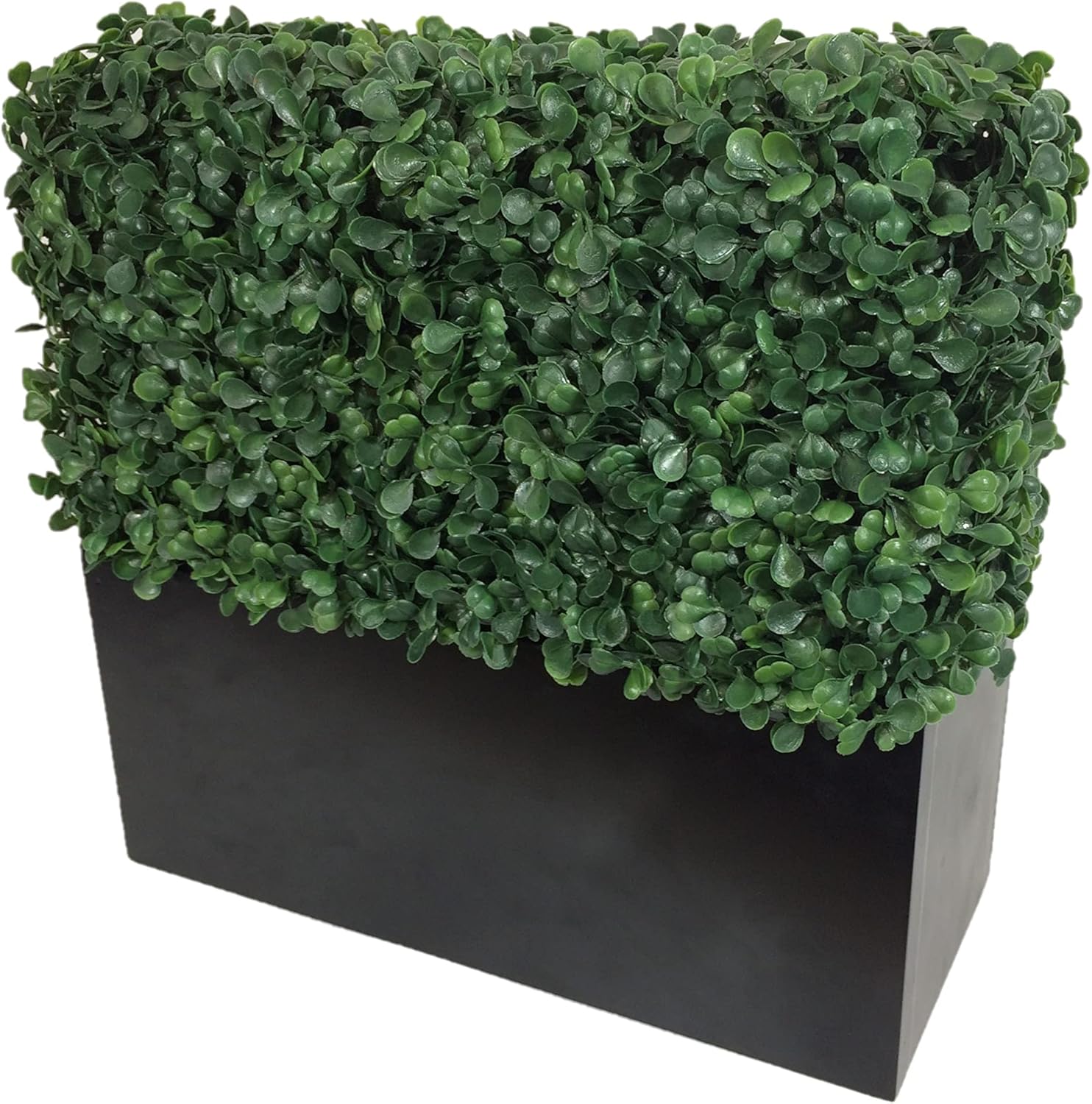 Artificial Boxwood Topiary Shrub Hedge Wall Greenery 12 Inch Rectangle Modern Decor