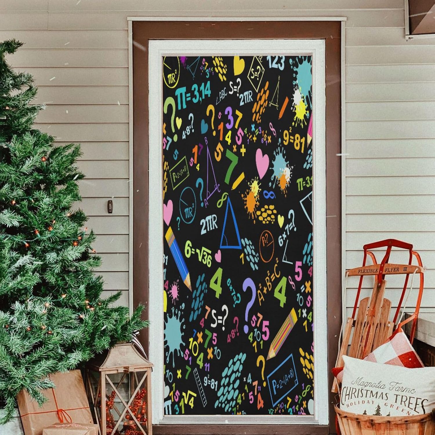 Susiyo Mathematics Concepts Halloween Door Cover Stretch Fabric 32x79 in