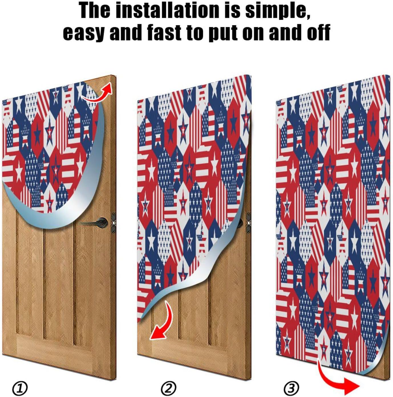 Susiyo Red American Stars Halloween Door Cover
