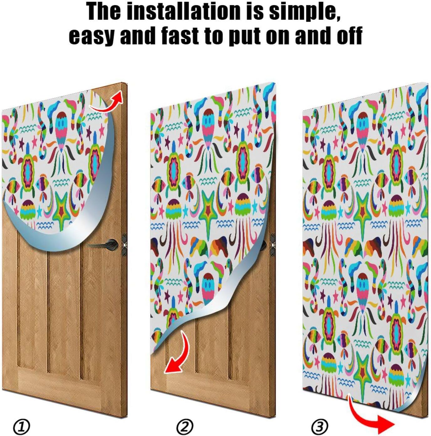 Susiyo Colorful Tortoise Fish Halloween Door Cover