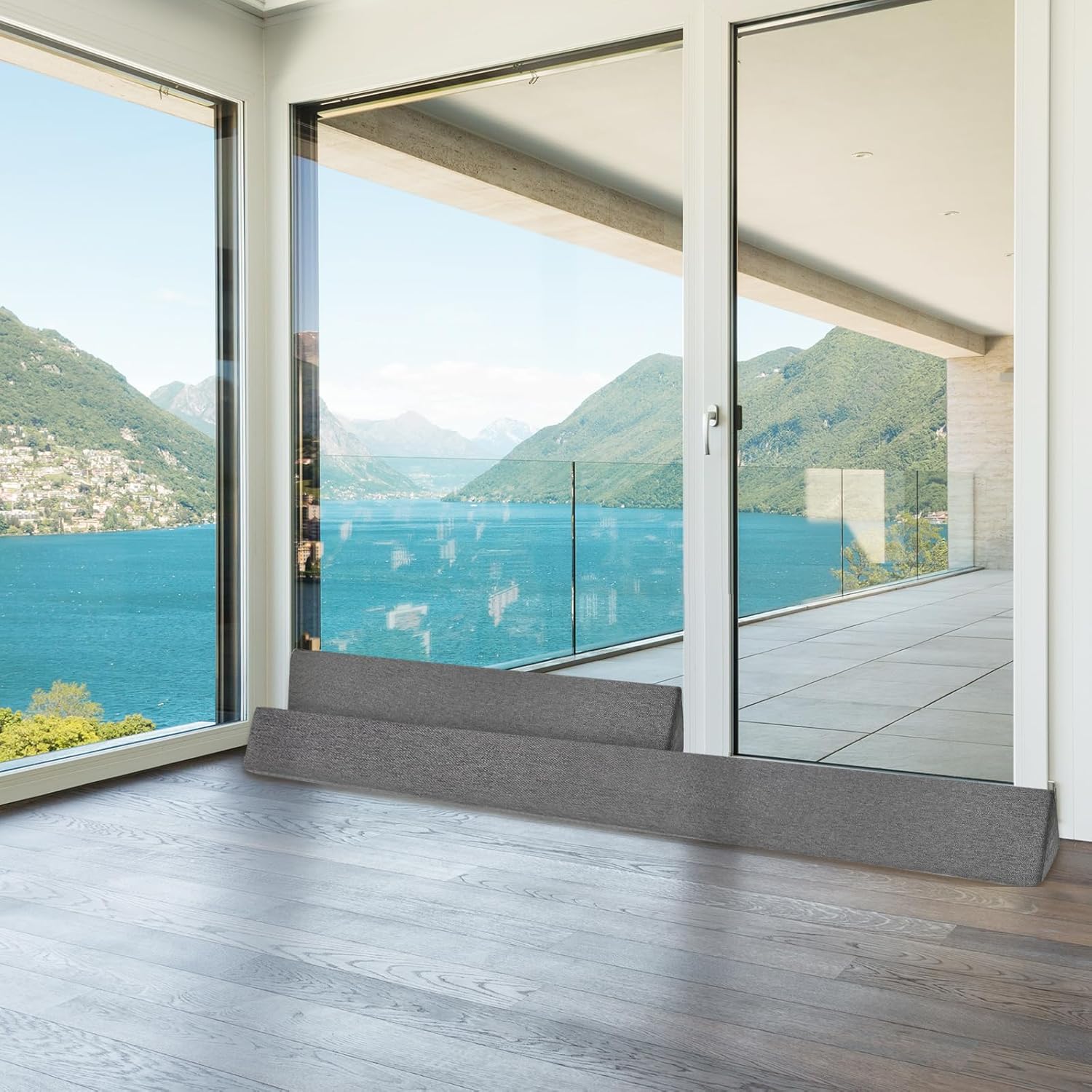 2 Pack Sliding Door Draft Blocker Stopper for Patio Sunroom Double Doors