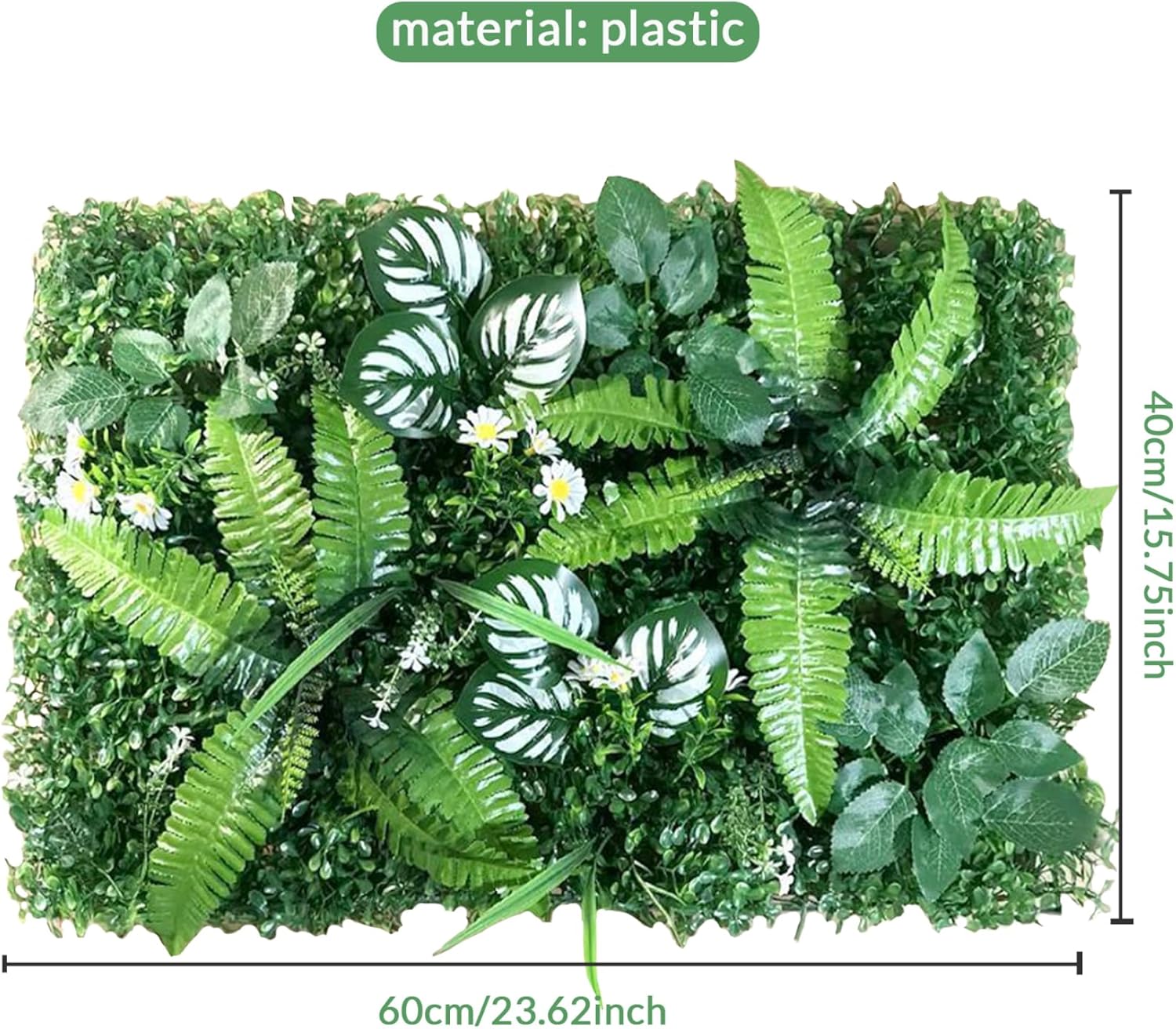 Realistic Artificial Grass Wall Panels 16x24in