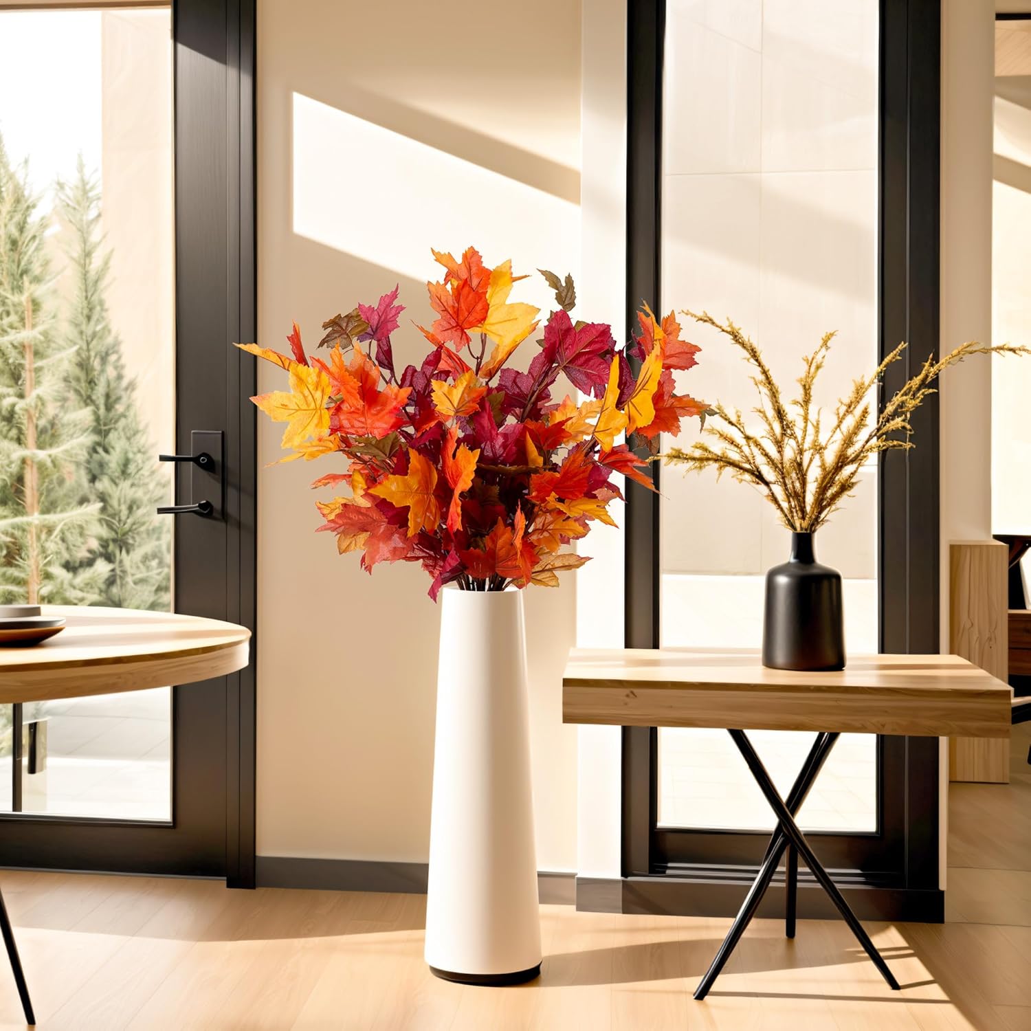 6 Pcs Artificial Maple Leaves Stems for Fall Decor