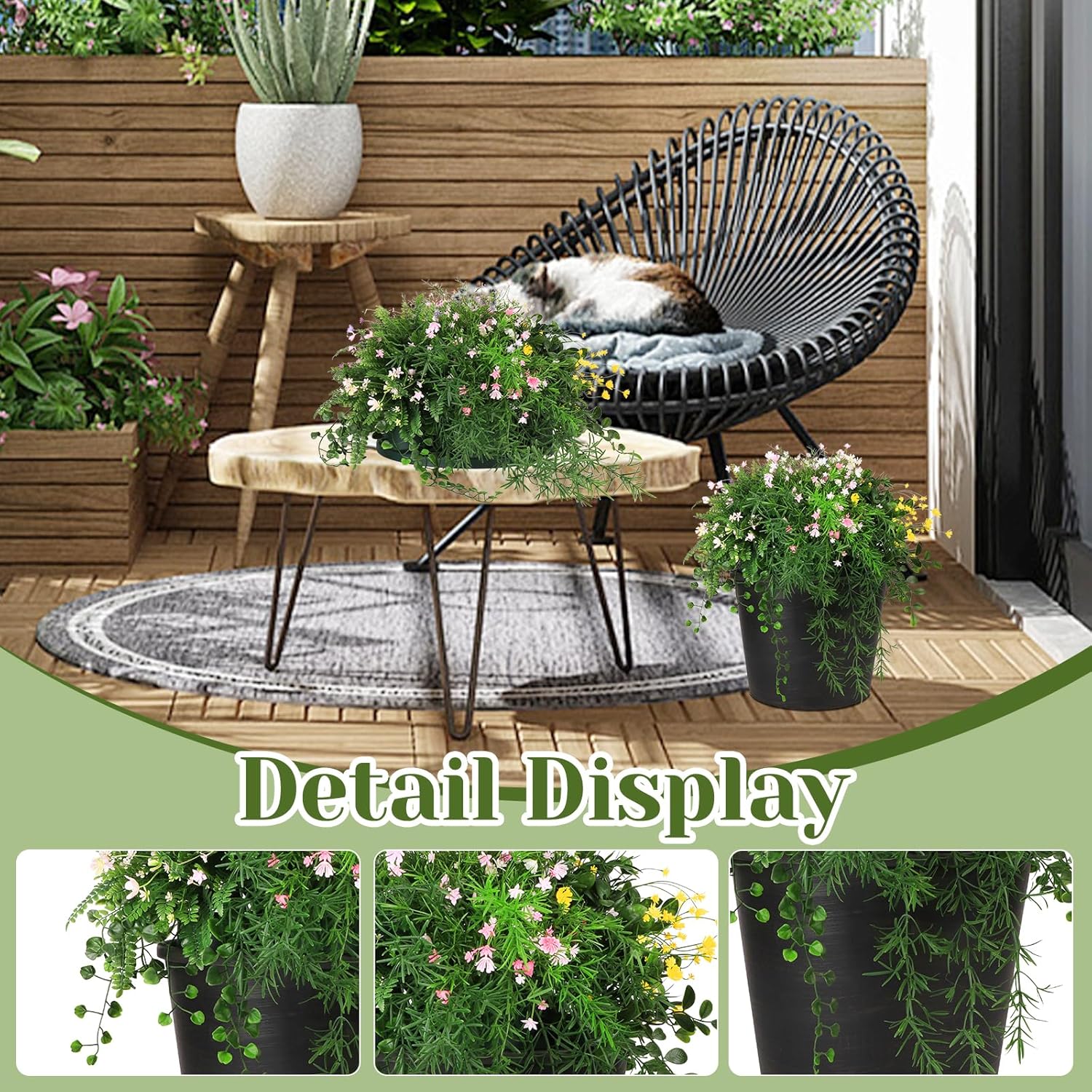 5 in 1 Artificial Plants Set for Home and Office Decor