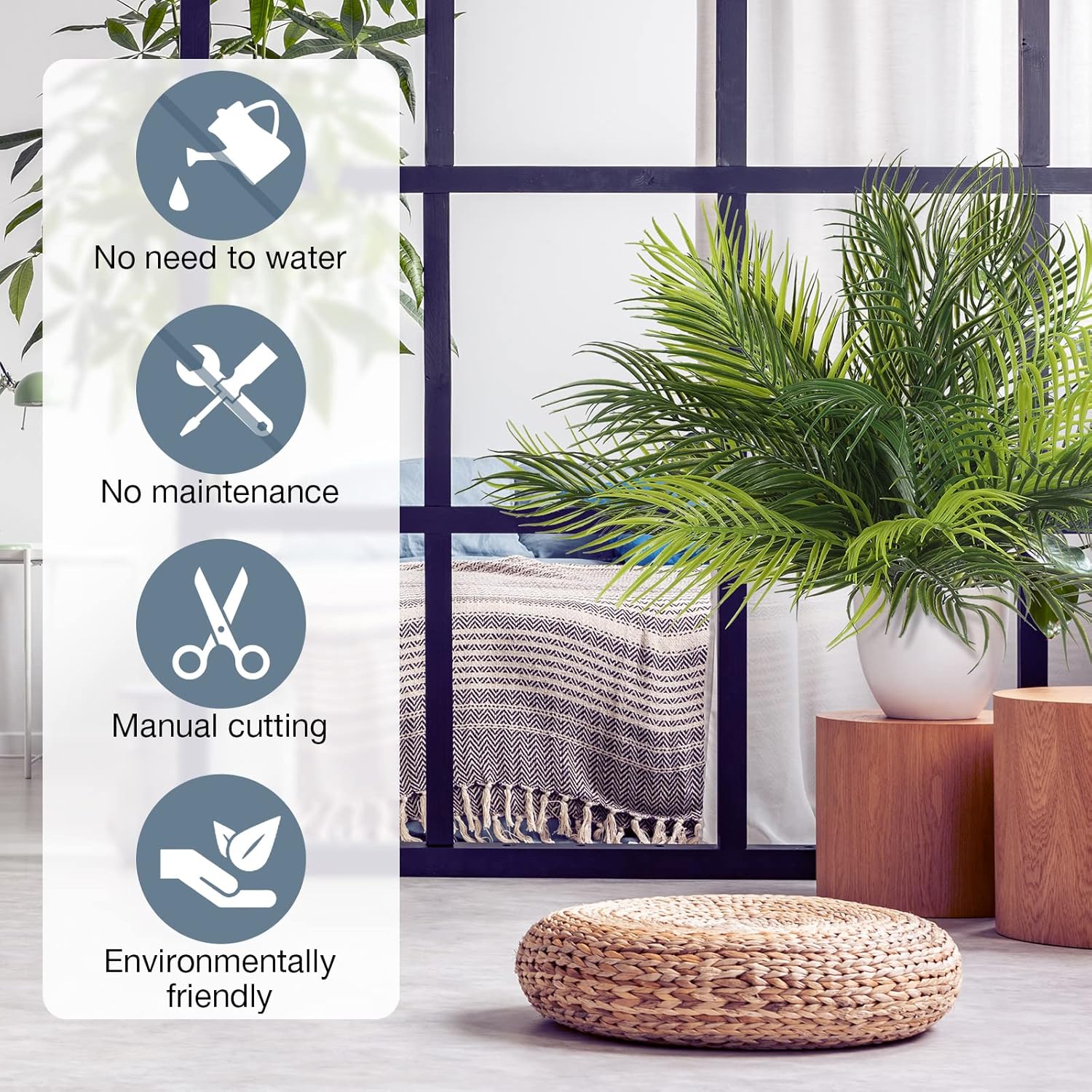 Faux Palm Leaves Artificial Plants for Home Decor