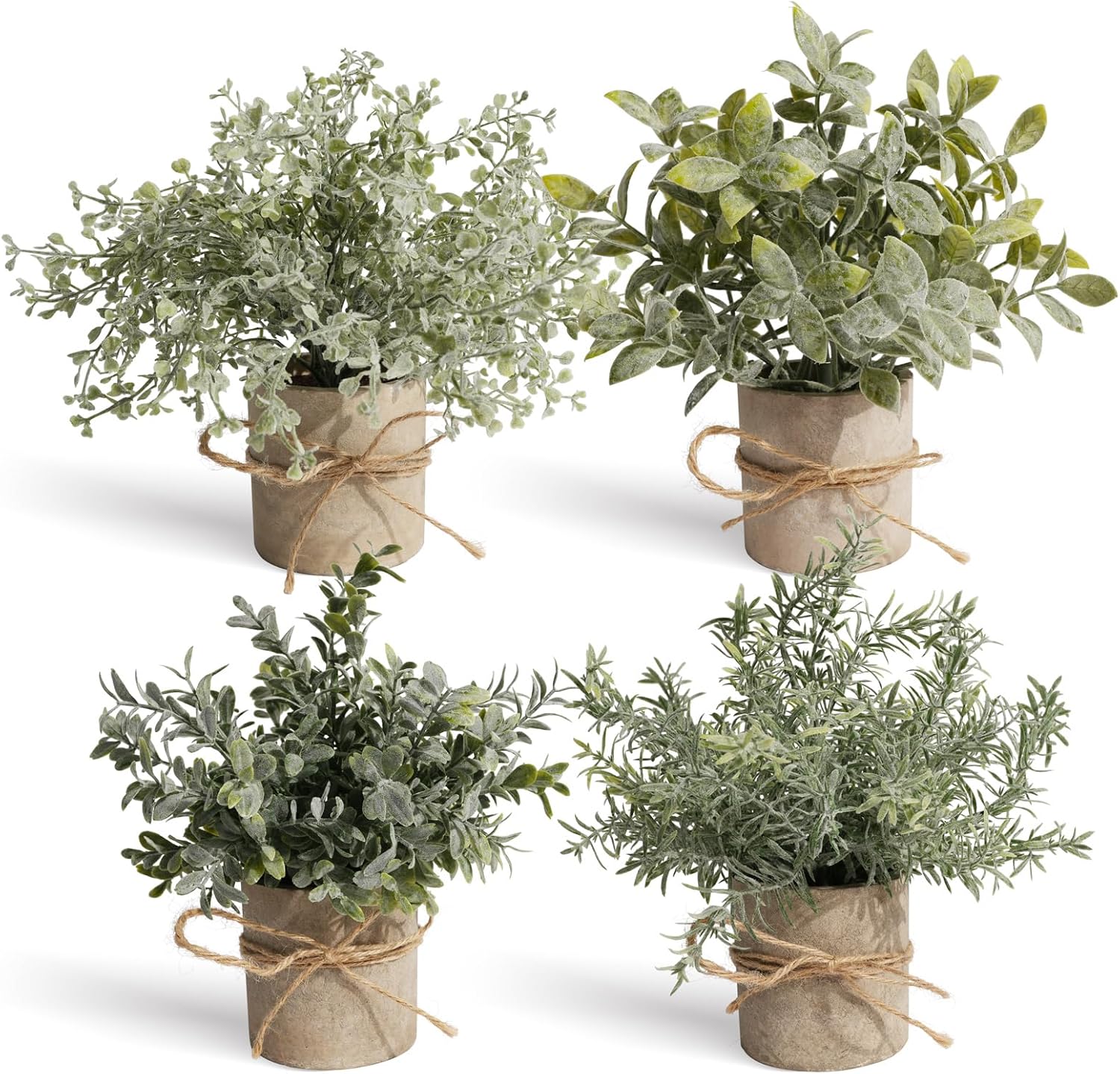 4Pcs Small Artificial Plants for Shelf Decor Indoor
