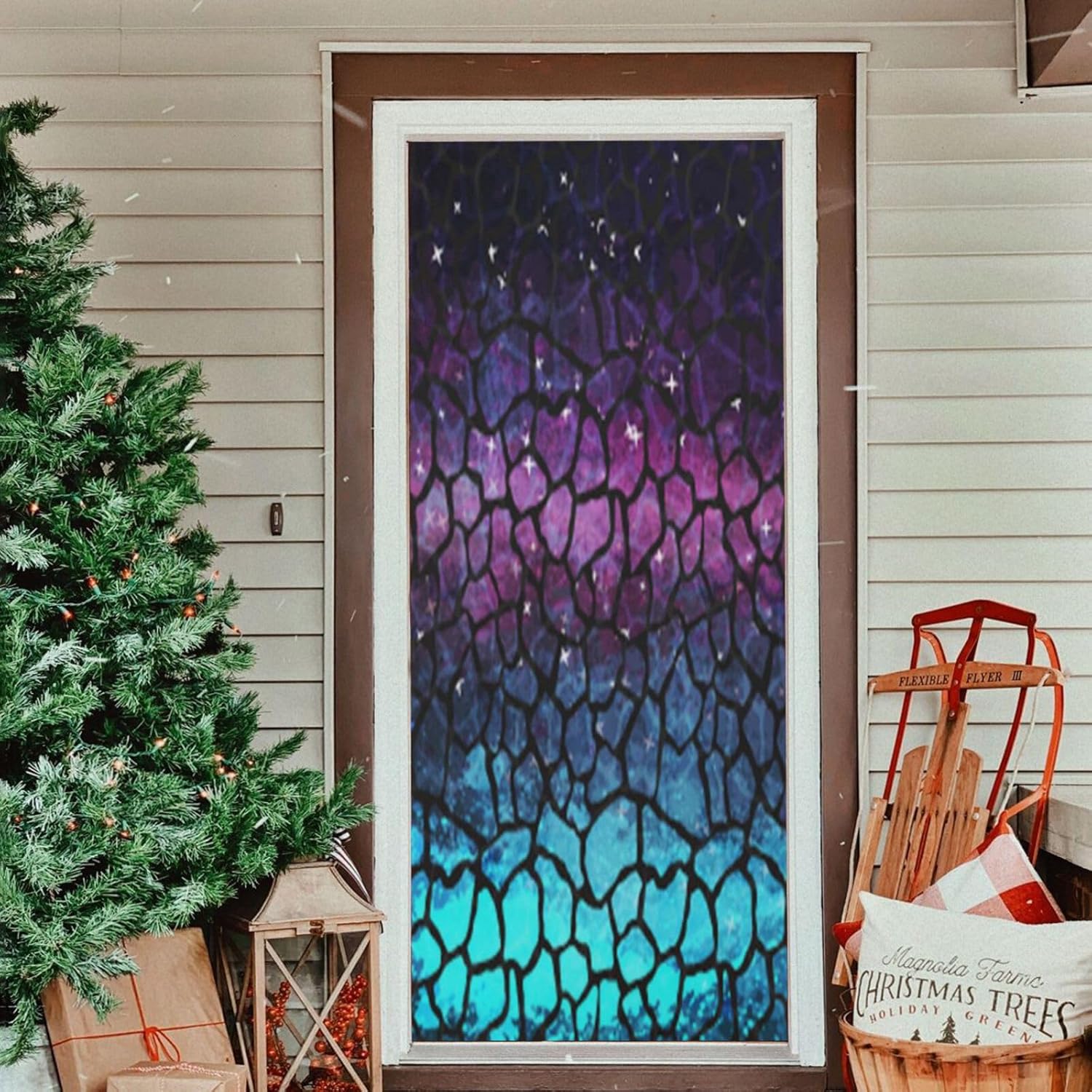 Susiyo Dark Giraffe Halloween Door Cover - 32x79 in Stretch Fabric Backdrop