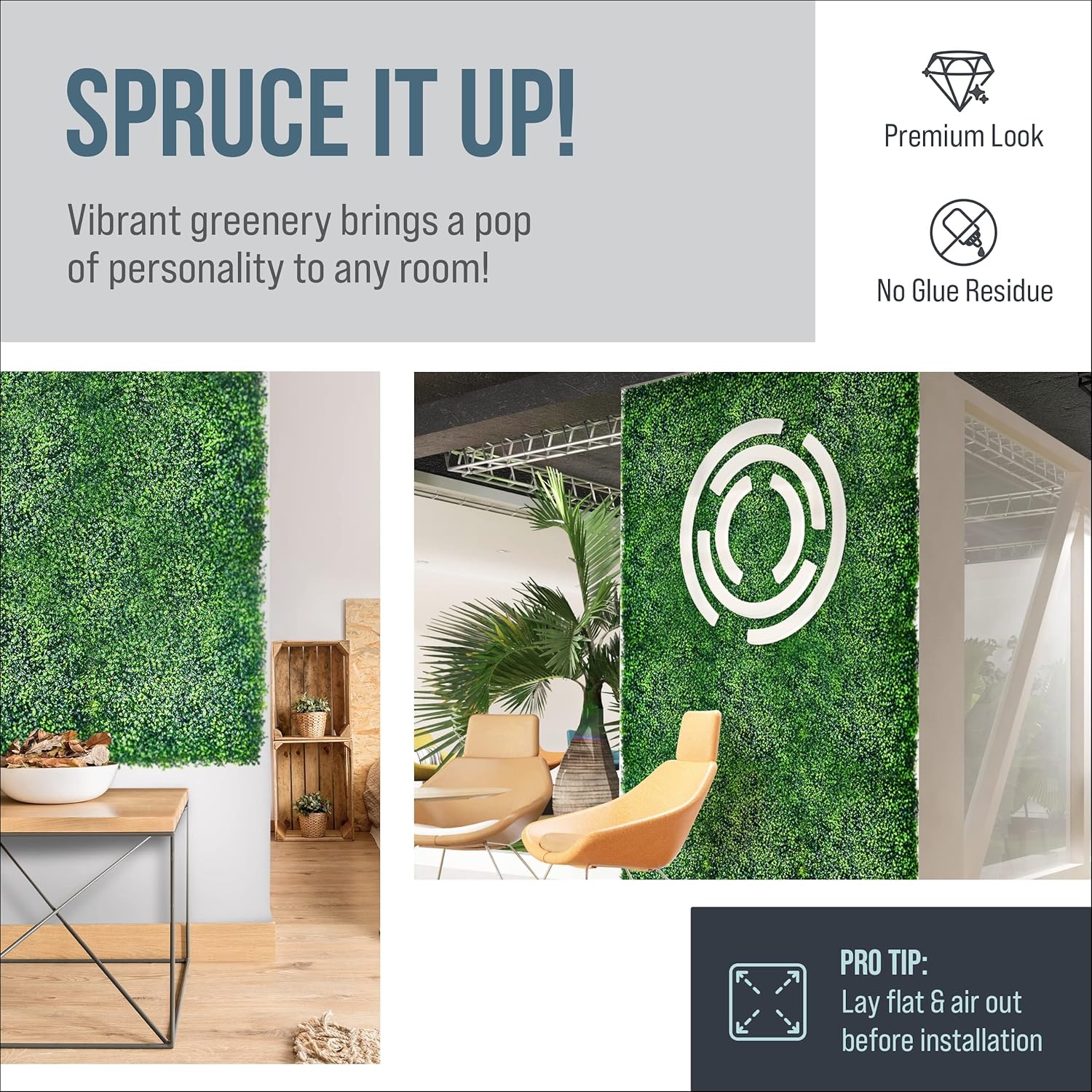 Creative Space Artificial Grass Wall Panels 12 PCS Wedding Backdrop Boxwood Privacy Screen
