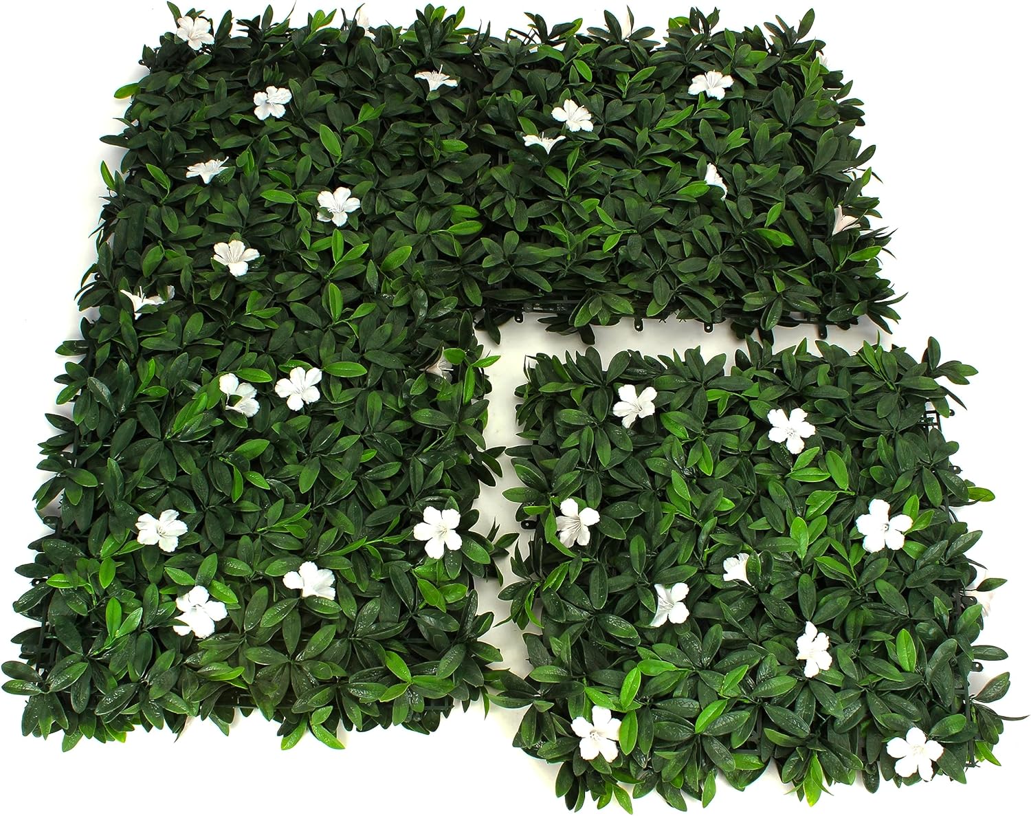 3rd Street Inn Artificial Hedge Wall Panel - 12 Panels White Cuckoo Flower