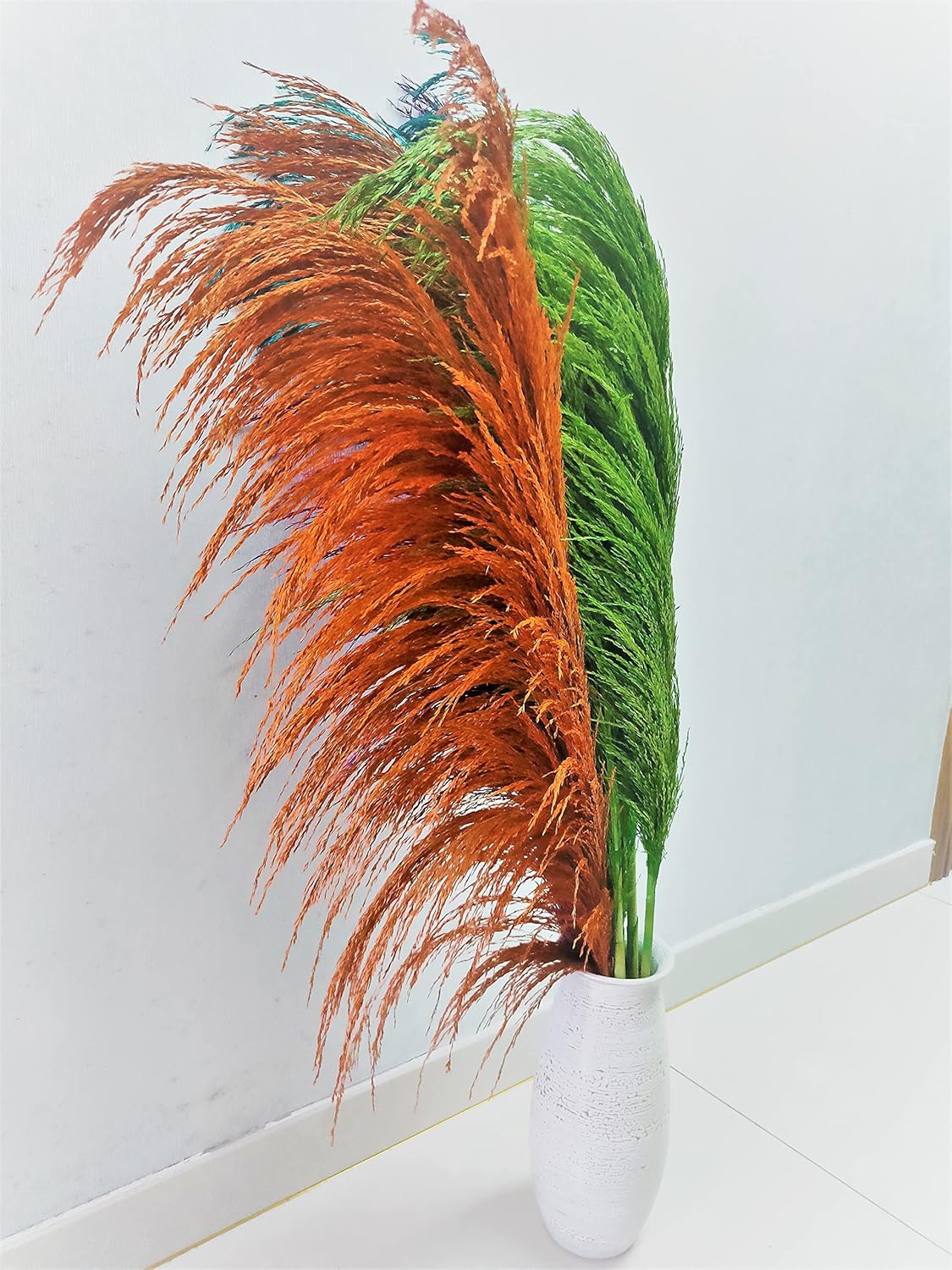 Green Pampas Grass Decor 4pcs 433 Inch Tall Artificial Plant with Natural Dried Flower Aroma