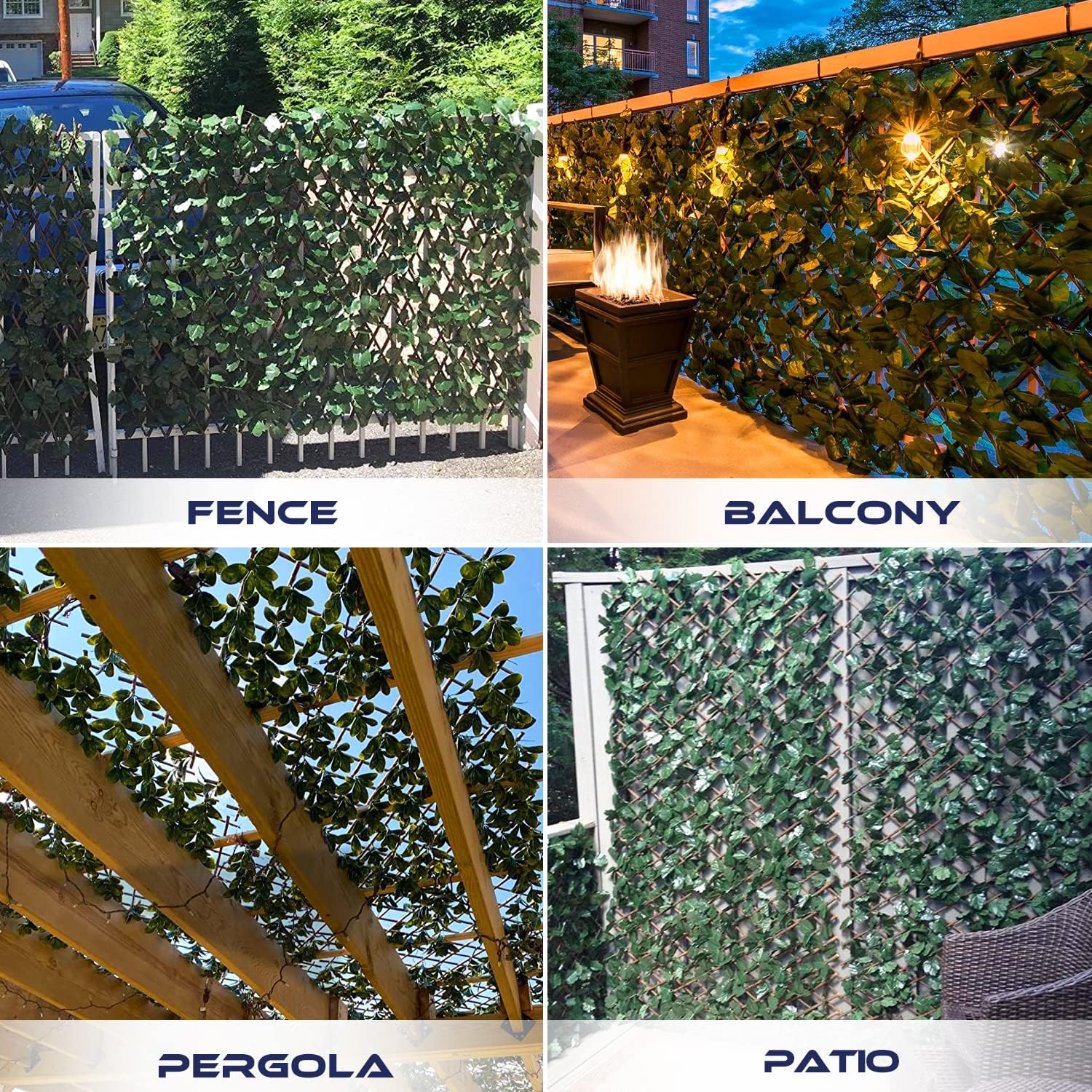 Artificial Ivy Leaf Privacy Fence Screen for Outdoor Indoor Use