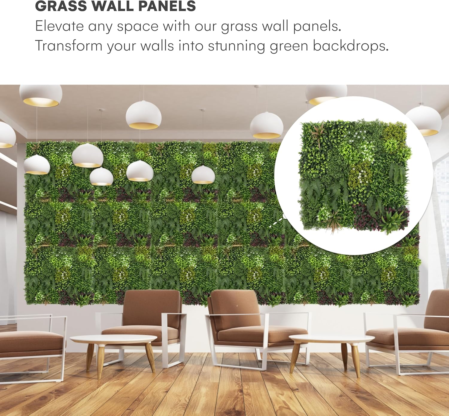 Flybold Greenery Wall Backdrop - 40x40x4 Inches Faux Boxwood Panels Pack of 3