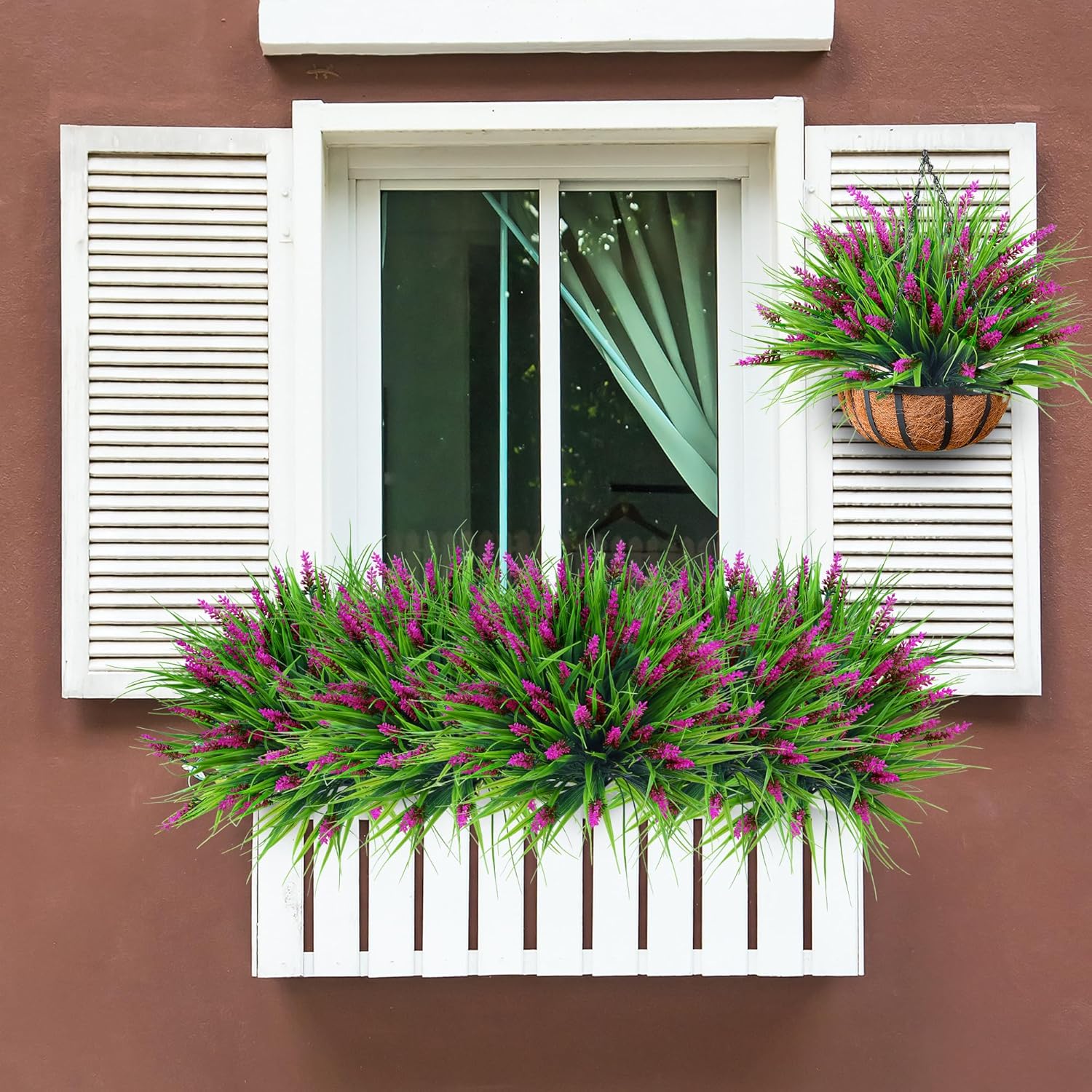Sggvecsy 12 Bundle Artificial Lavender Plants UV Resistant
