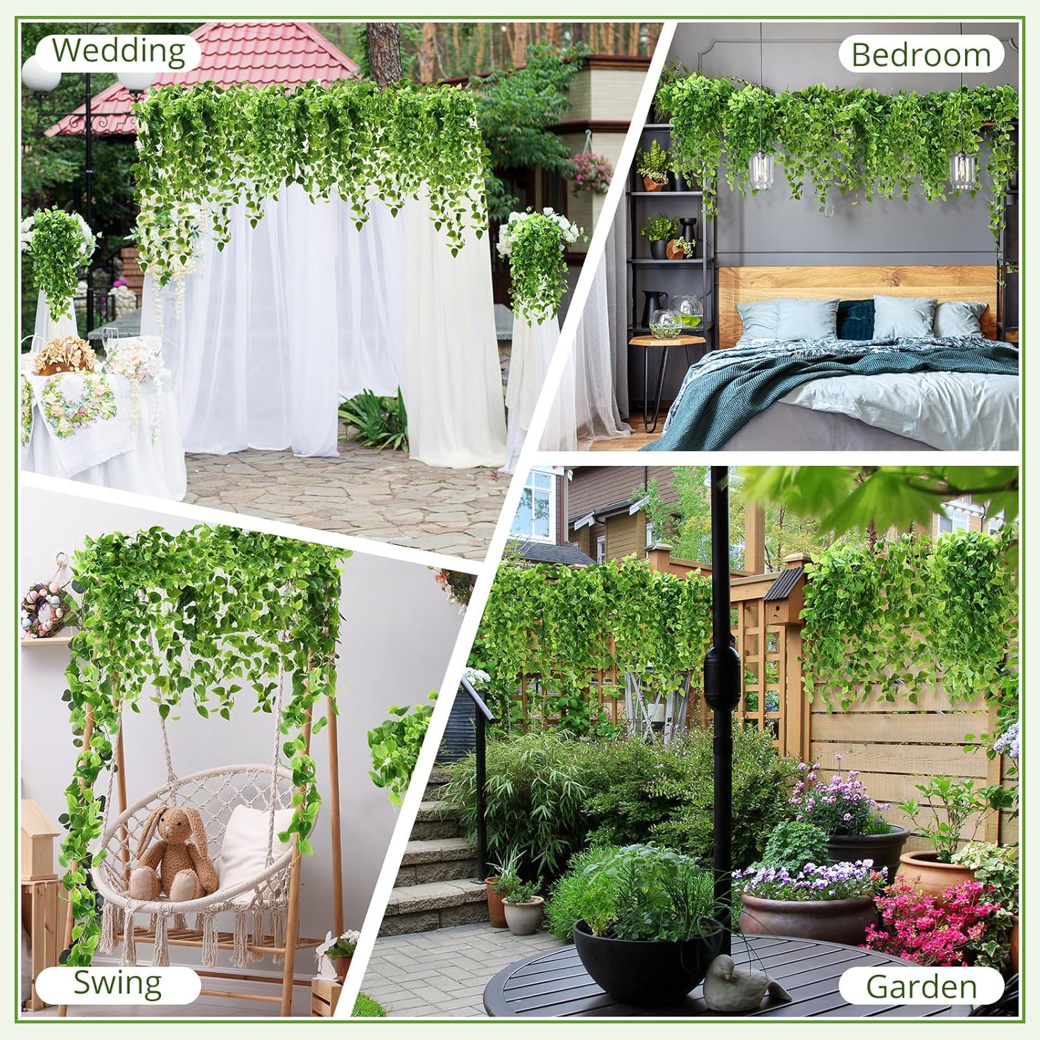 XunYee 28 Pcs Artificial Hanging Plants 36FT Fake Ivy Decor