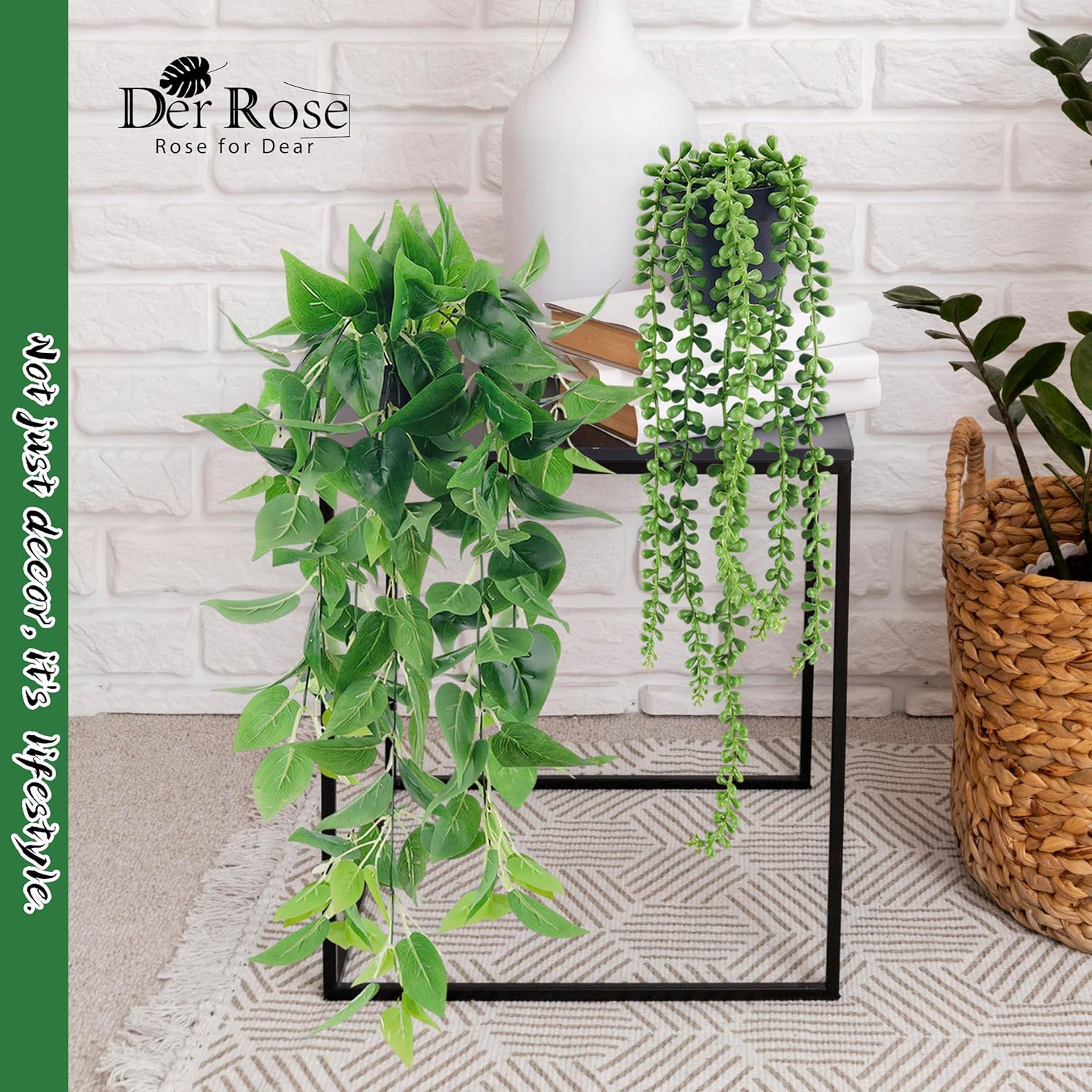 Der Rose 6 Pack Artificial Hanging Plants Decor